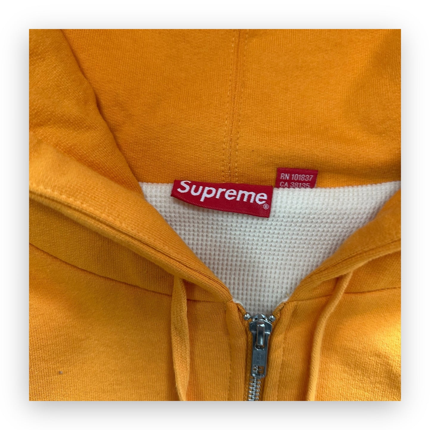 Sweatshirt Hoodie Zip Supreme Thermal Tangerine FW19 (M)