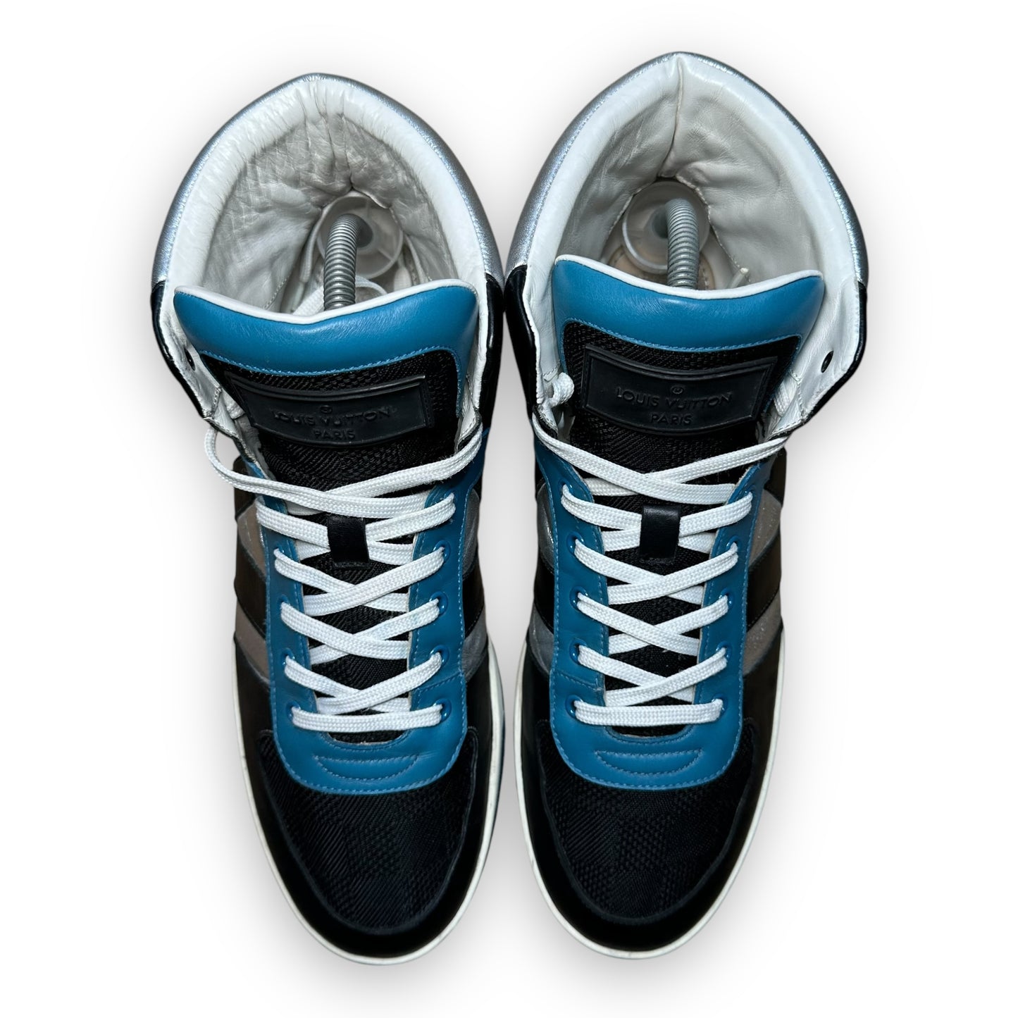 EU42.5 - US9 - UK8 • Louis Vuitton High Top Black Blue Silver