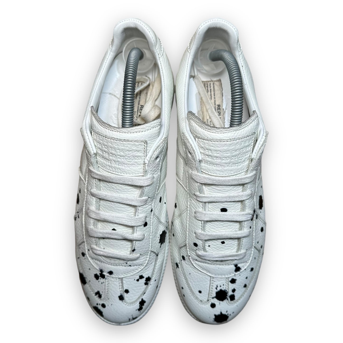 EU43 - US9.5 - UK8.5 • Maison Margiela Replica GATS White Leather Paint Splatter