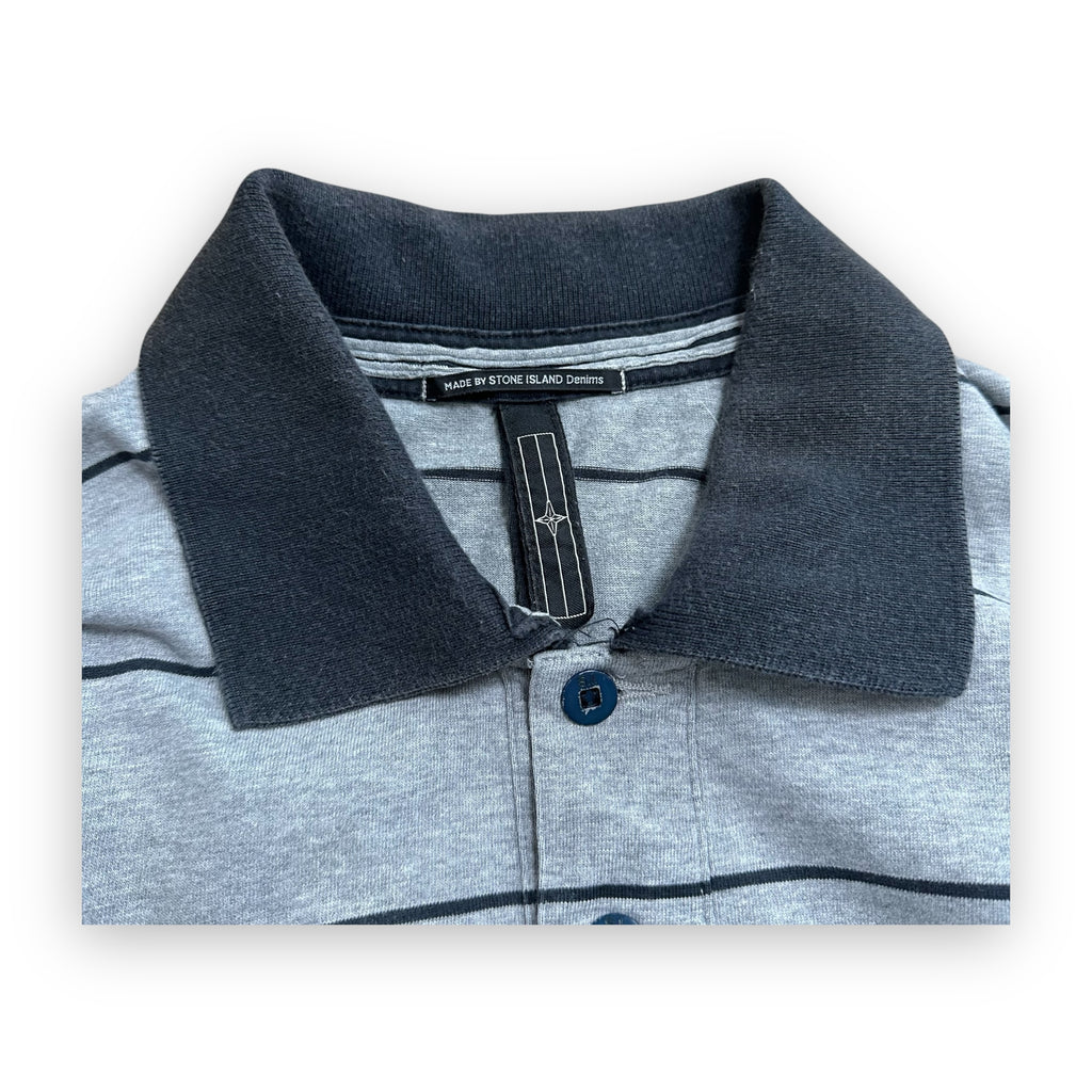 Polo Longsleeve Stone Island Denims Striped Grey AW07