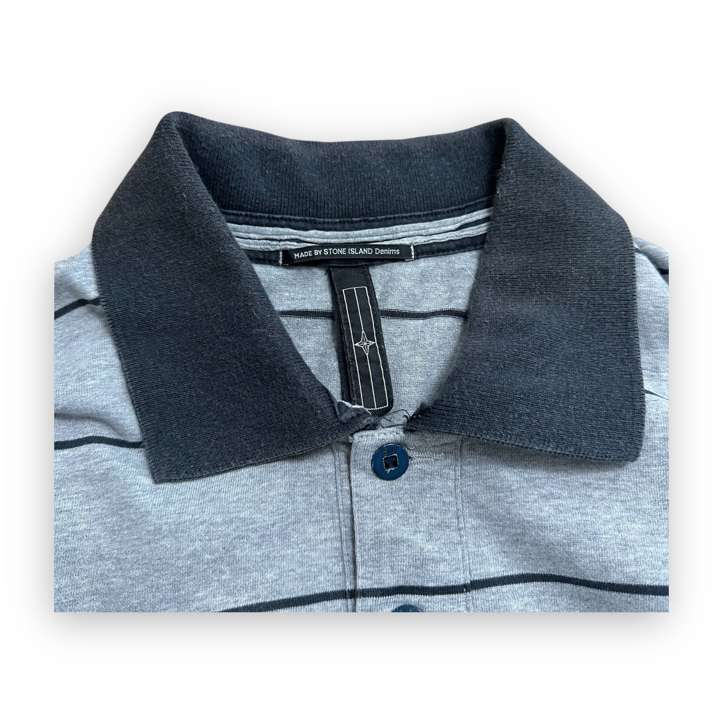 Polo Longsleeve Stone Island Denims Striped Grey AW07