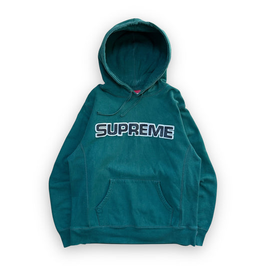 Sweatshirt Hoodie Supreme Perforated Leather Dark Green FW18 (M)