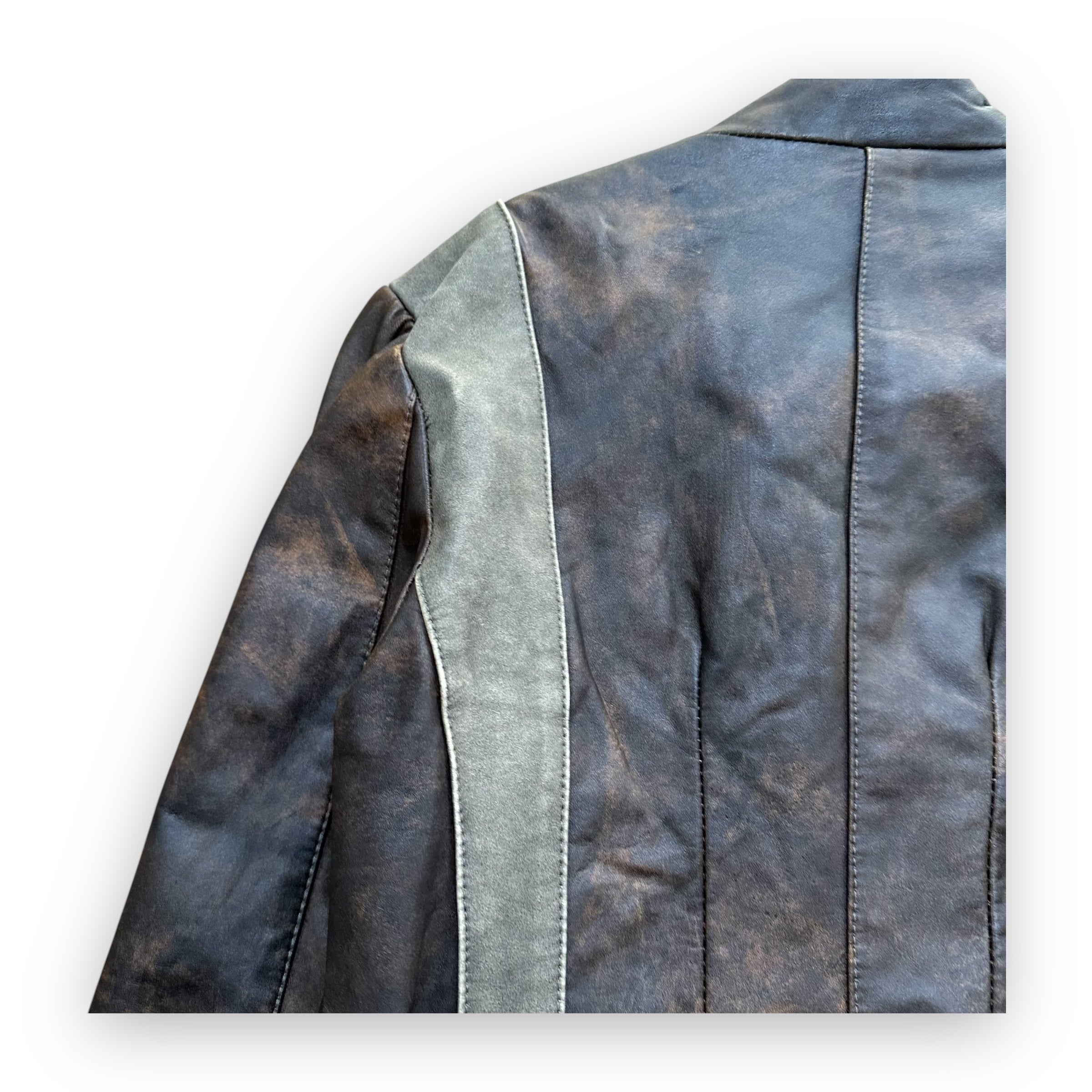 Jacket Dolce & Gabbana Leather Original Lamb Brown Metallic vintage