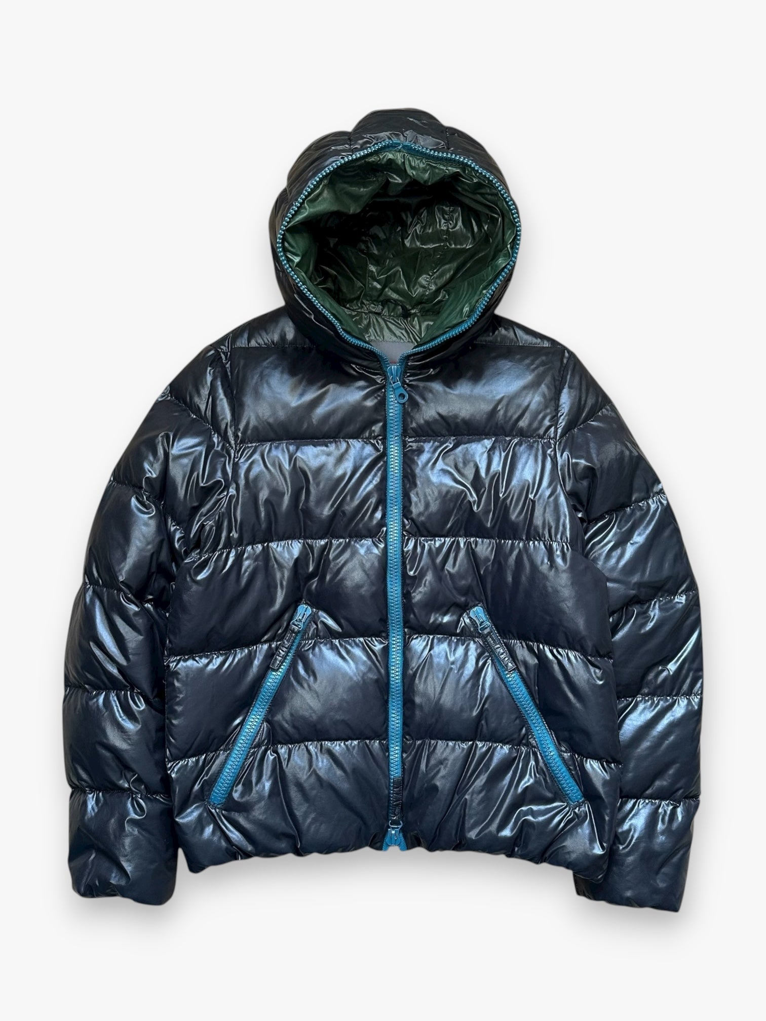 Puffer Jacket Duvetica Full Zip Black Blue
