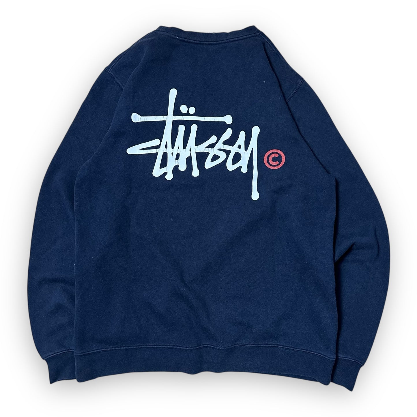 Sweatshirt Crewneck Stussy Spell Out Navy (L)