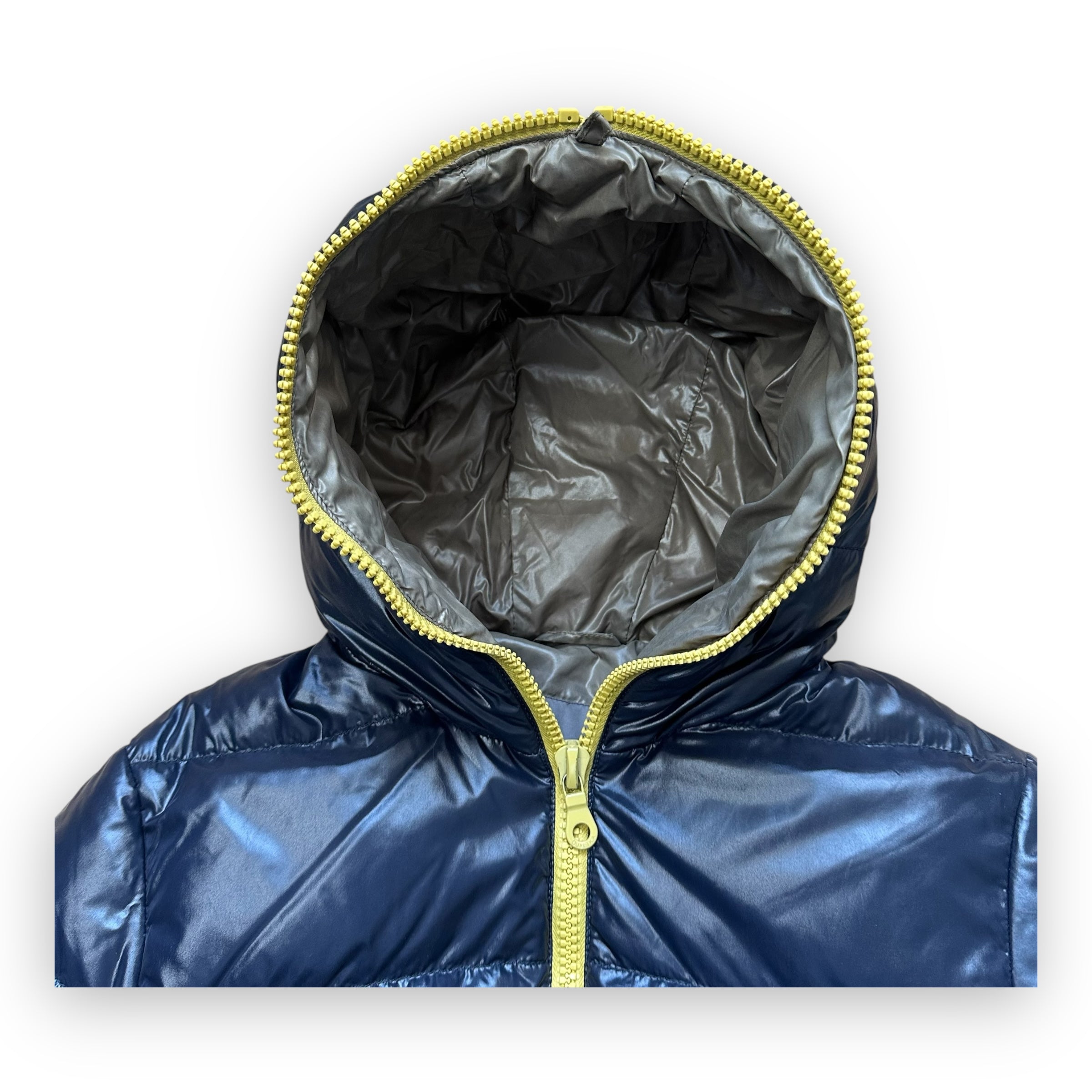 Puffer Jacket Duvetica Full Zip Navy Yellow