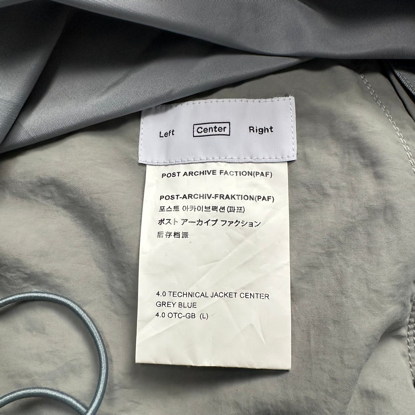 Jacket PAF (Post Archive Faction) 4.0 Technical Center Grey Blue (L)