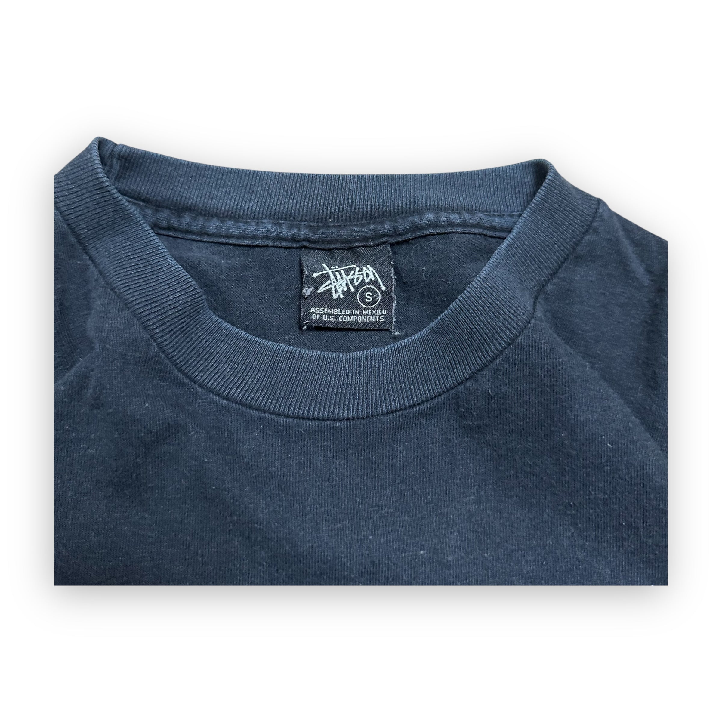 Tee Stussy Angry Face Black Orange vintage