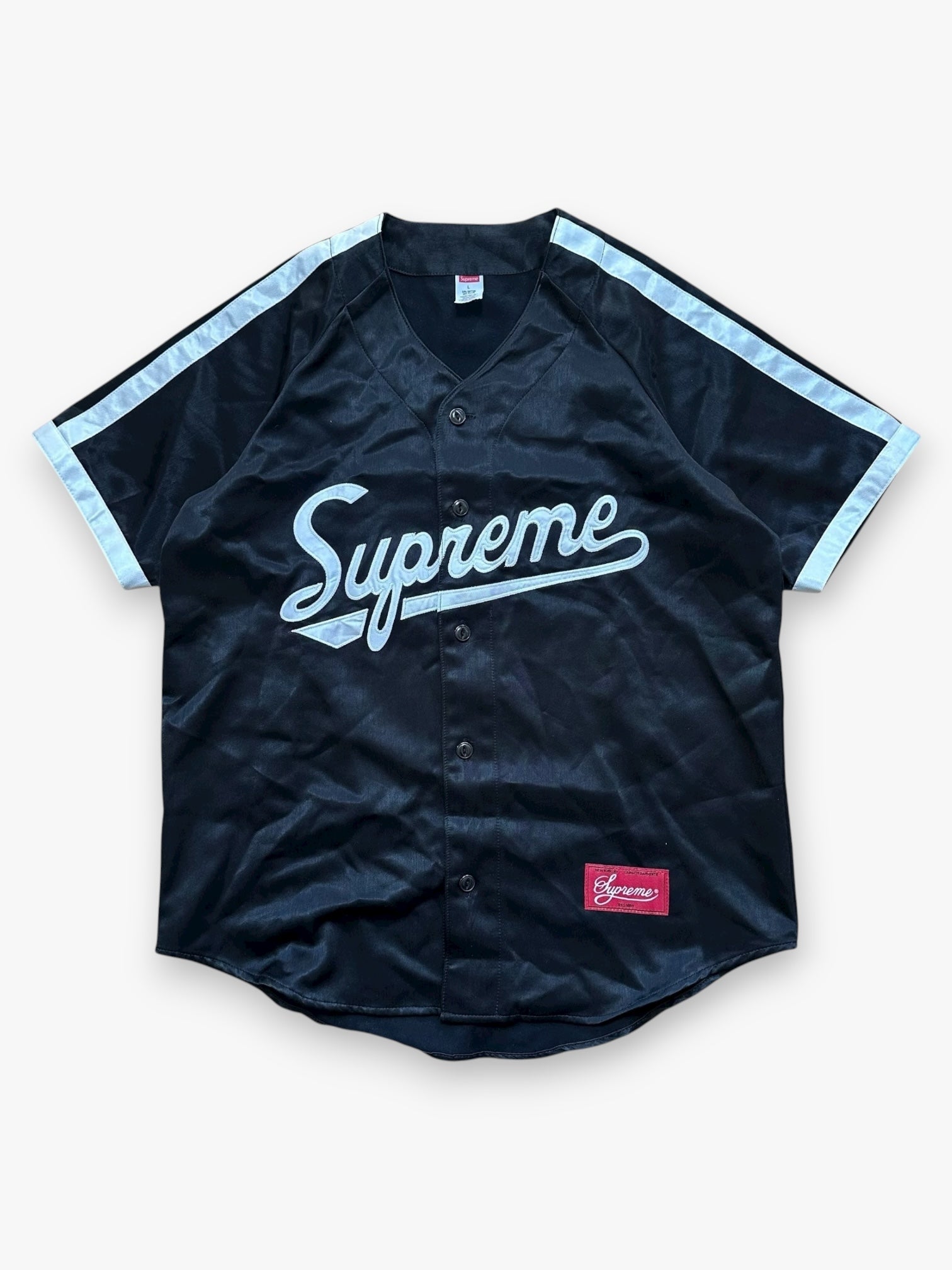 Jersey Supreme Satin Baseball Black SS17