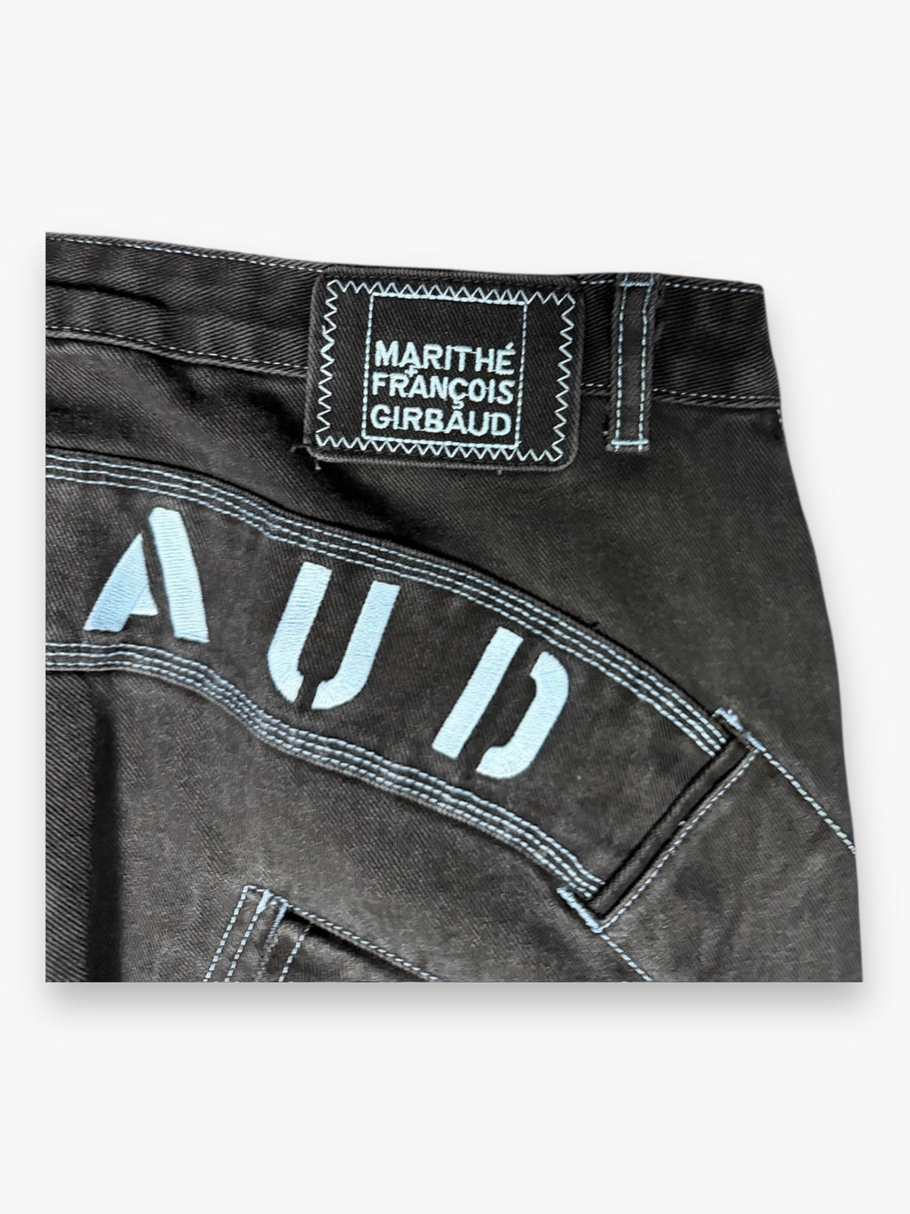 Marithe + Francois Girbaud SAMPLE Cross Script Jeans Black Blue