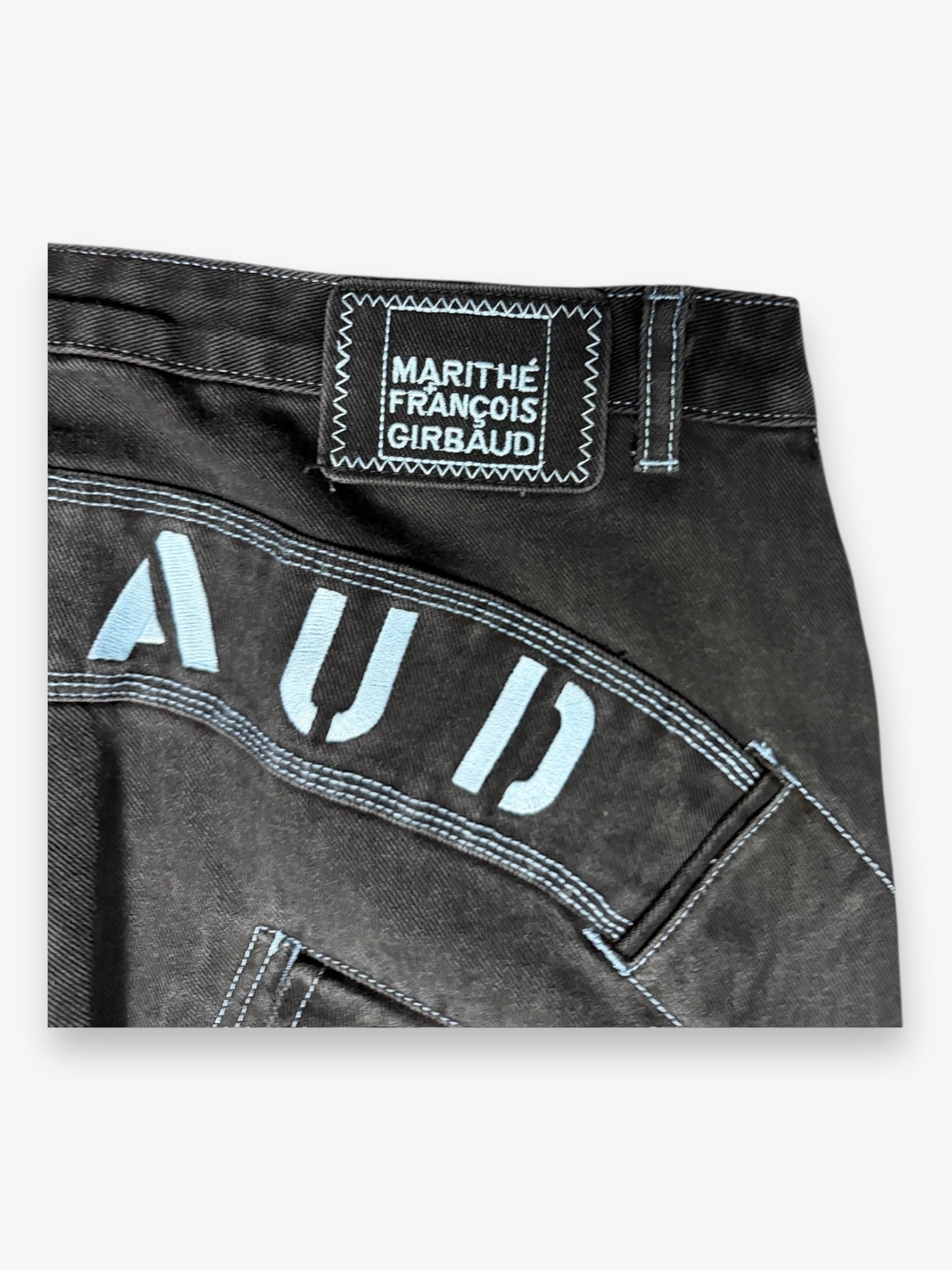 Marithe + Francois Girbaud SAMPLE Cross Script Jeans Black Blue