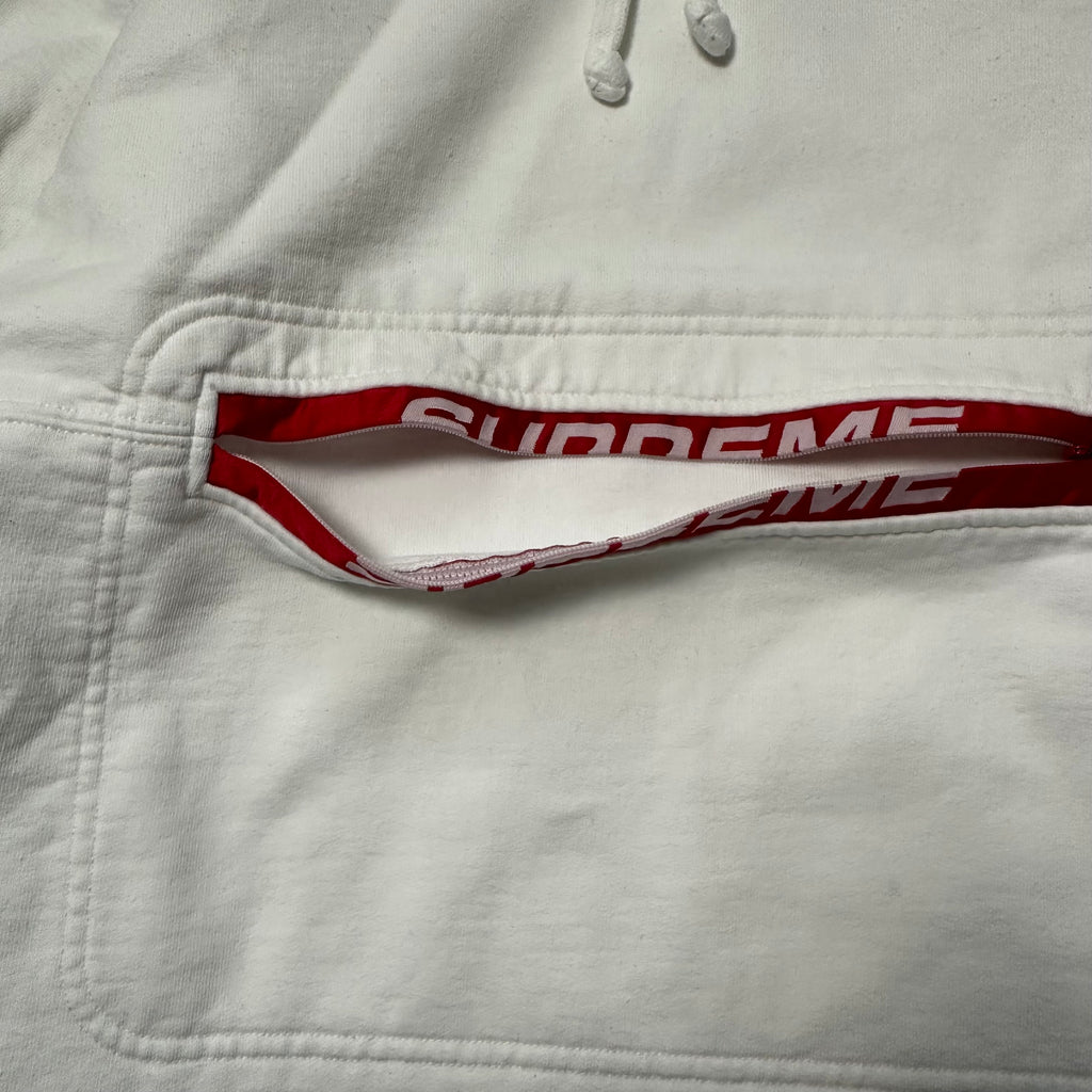 Sweatshirt Hoodie Supreme Zip Pouch White SS19