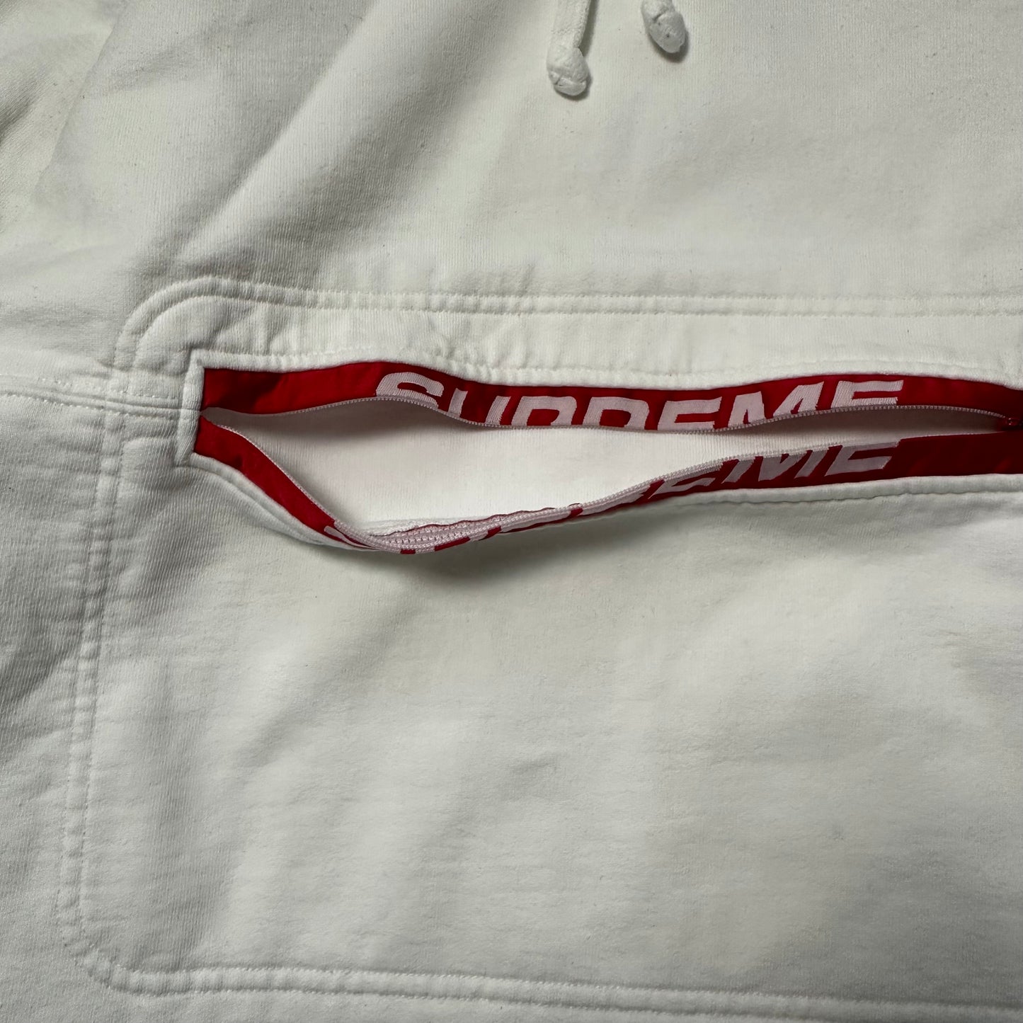 Sweatshirt Hoodie Supreme Zip Pouch White SS19 (L)