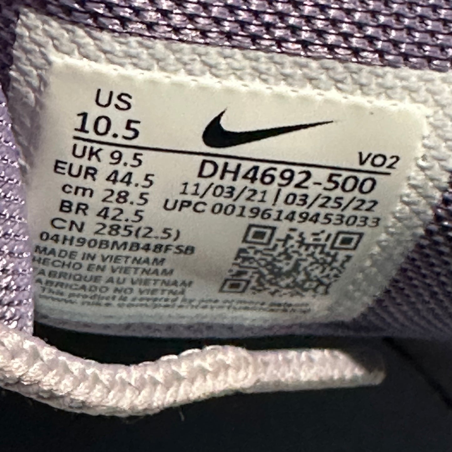 EU44.5 - US10.5 - UK9.5 • Air Terra Hot Step NOCTA Violet Haze