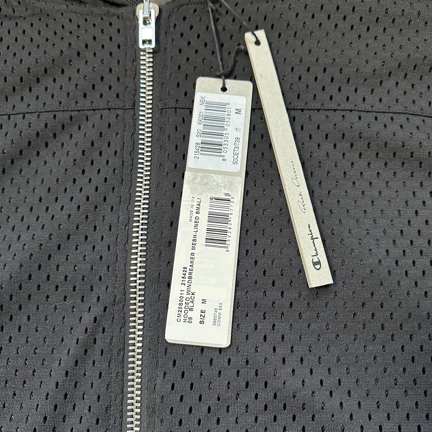 Jacket Rick Owens x Champion Mesh Hooded Windbreaker Black (M)