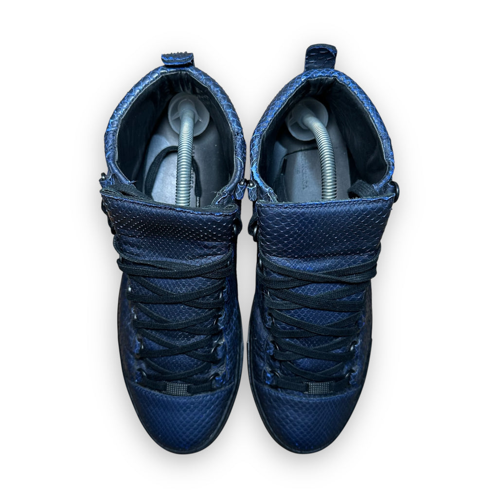 Balanciaga Arena High Snakeskin Navy