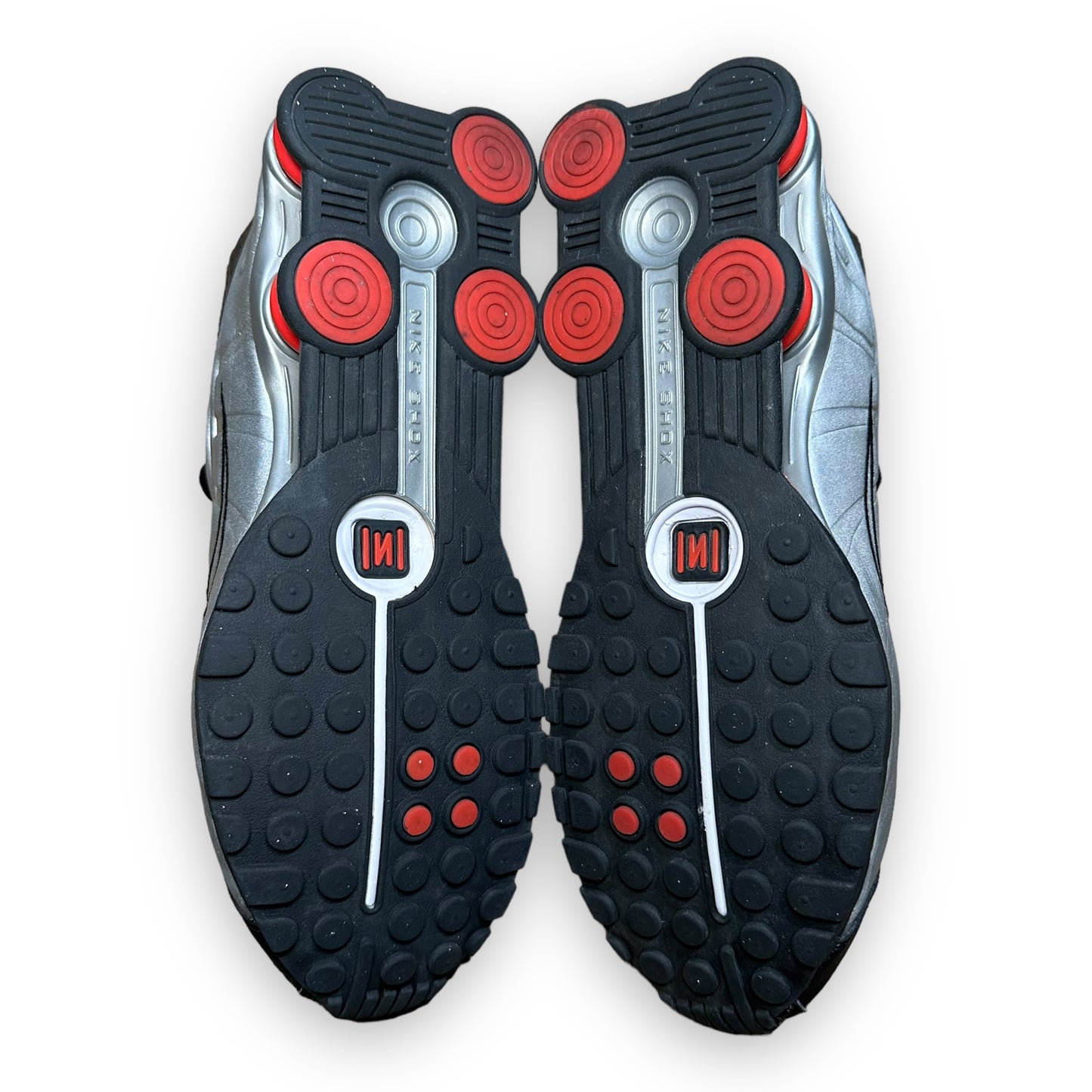 EU44 - US10 - UK9 • Shox R4 Black Metallic Silver Red