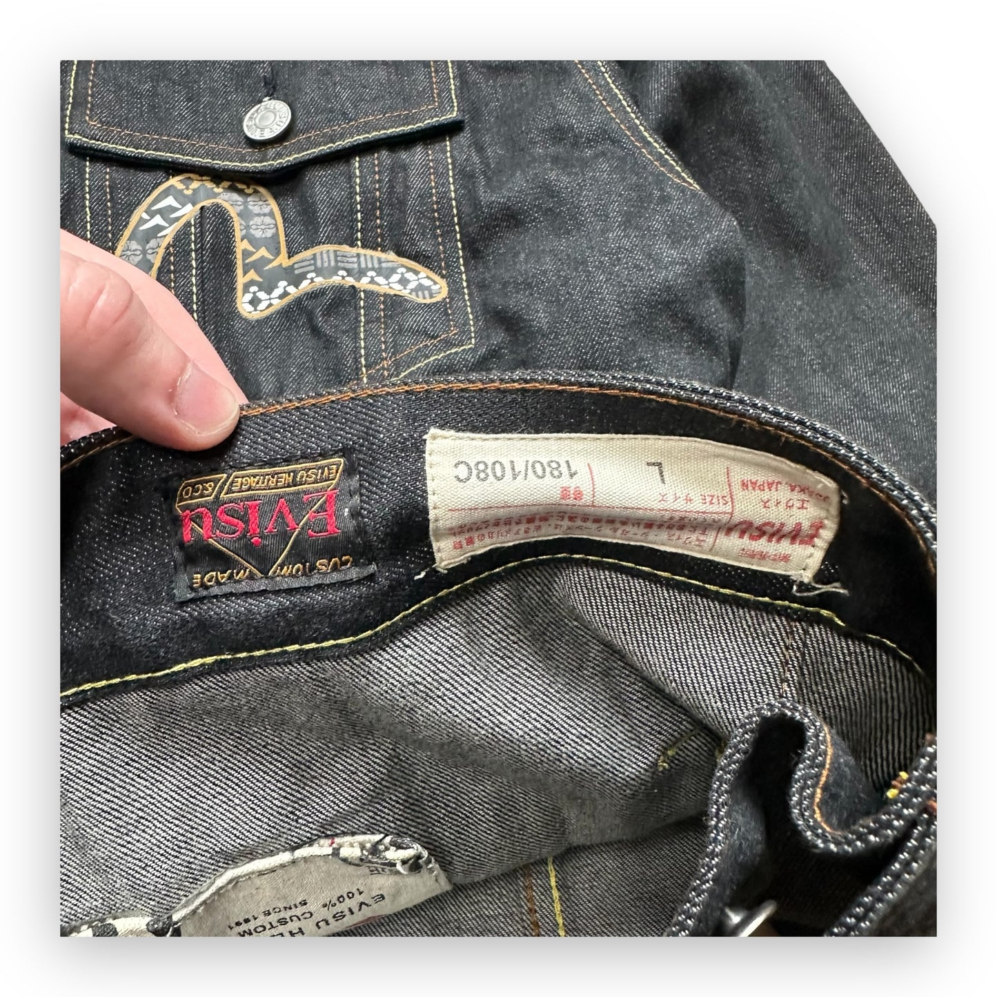 Jacket Evisu Denim Seagull Did Everything Orange (S)
