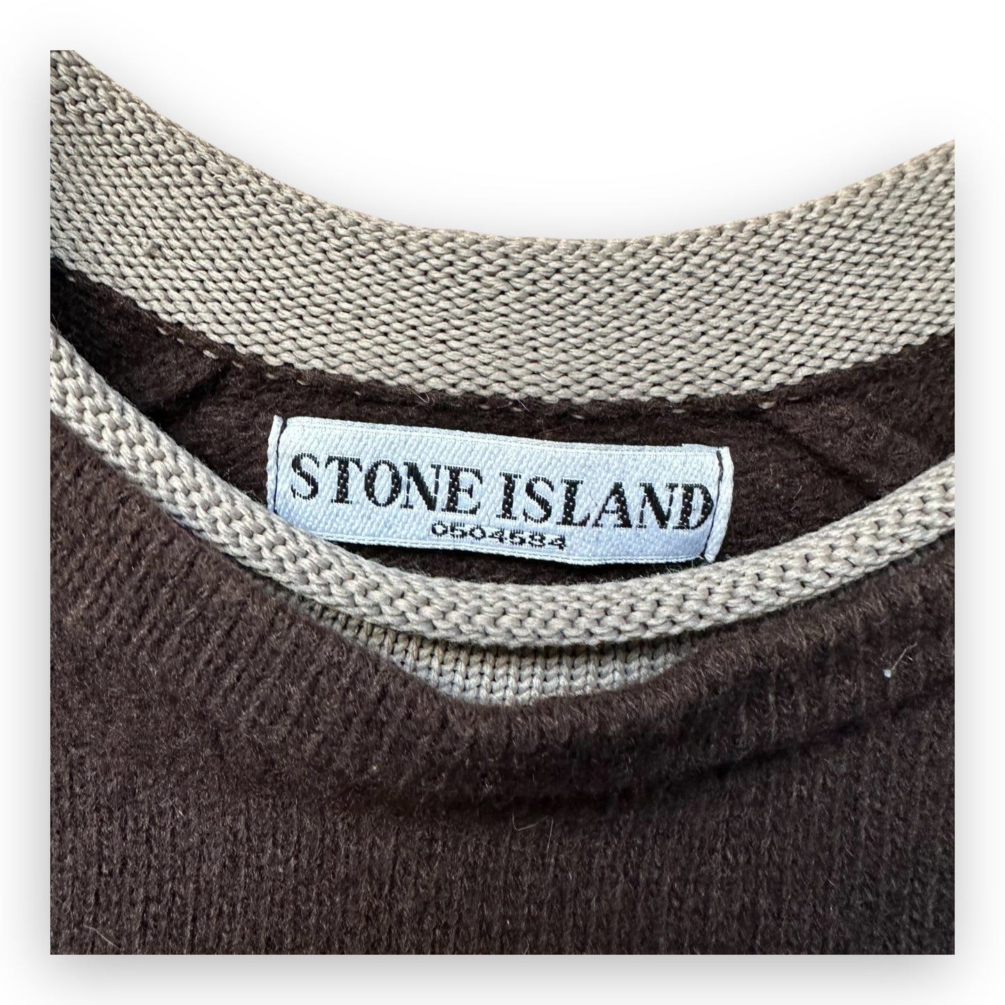 Sweater Knit Stone Island Brown Beige vintage AW05 (S)
