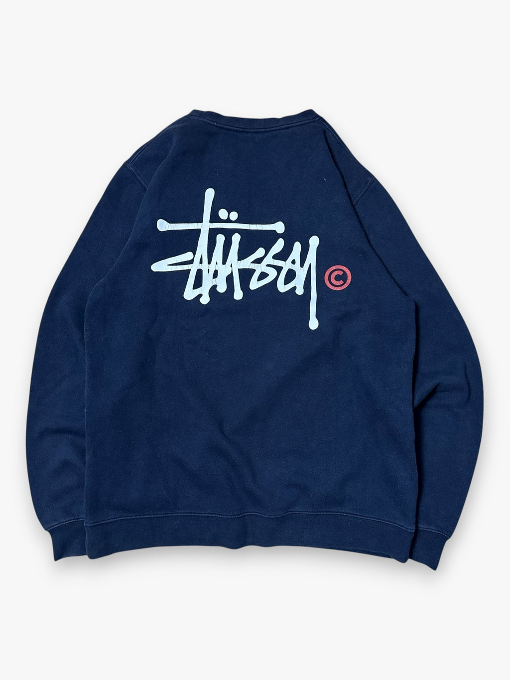 Stussy Spell Out Navy Crewneck Sweatshirt