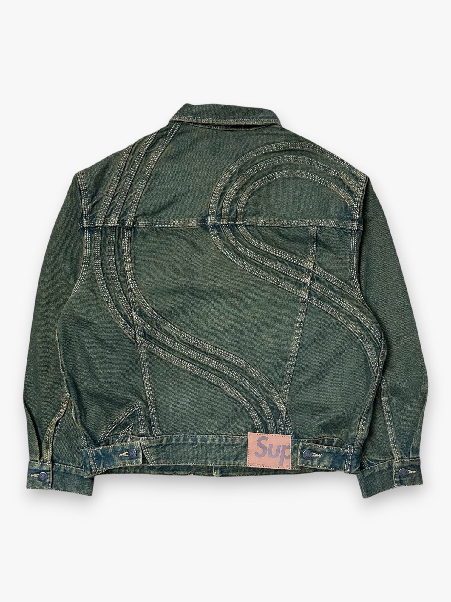 Jacket Supreme Denim S Logo Dirty Green SS24