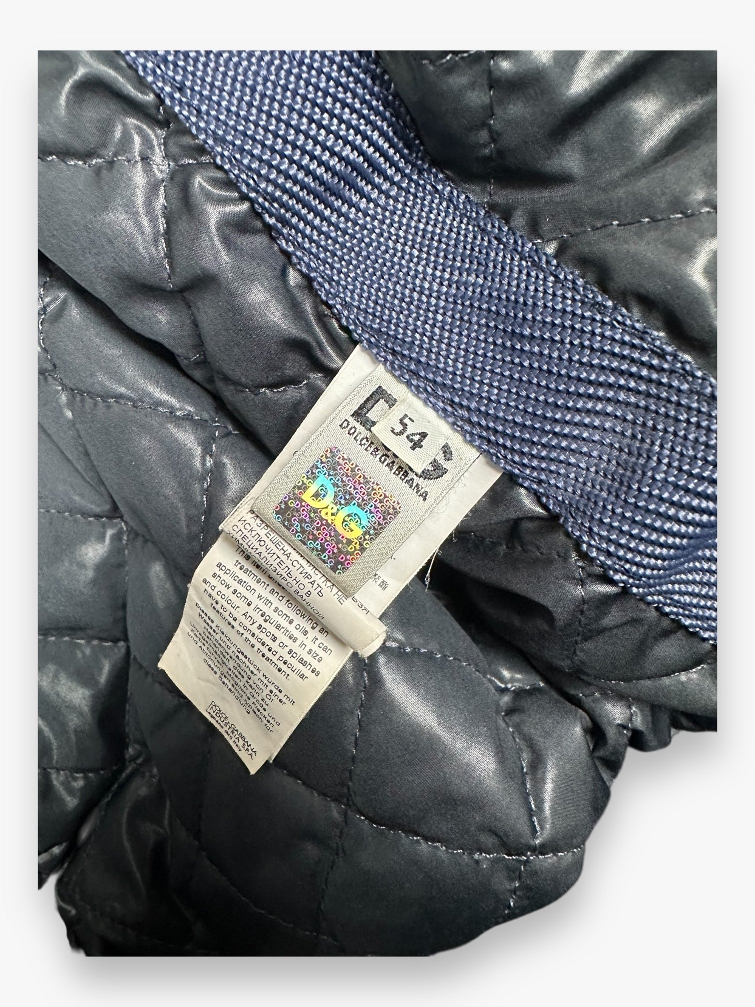 Jacket Leather Hybrid Nylon Dolce & Gabbana Black Navy