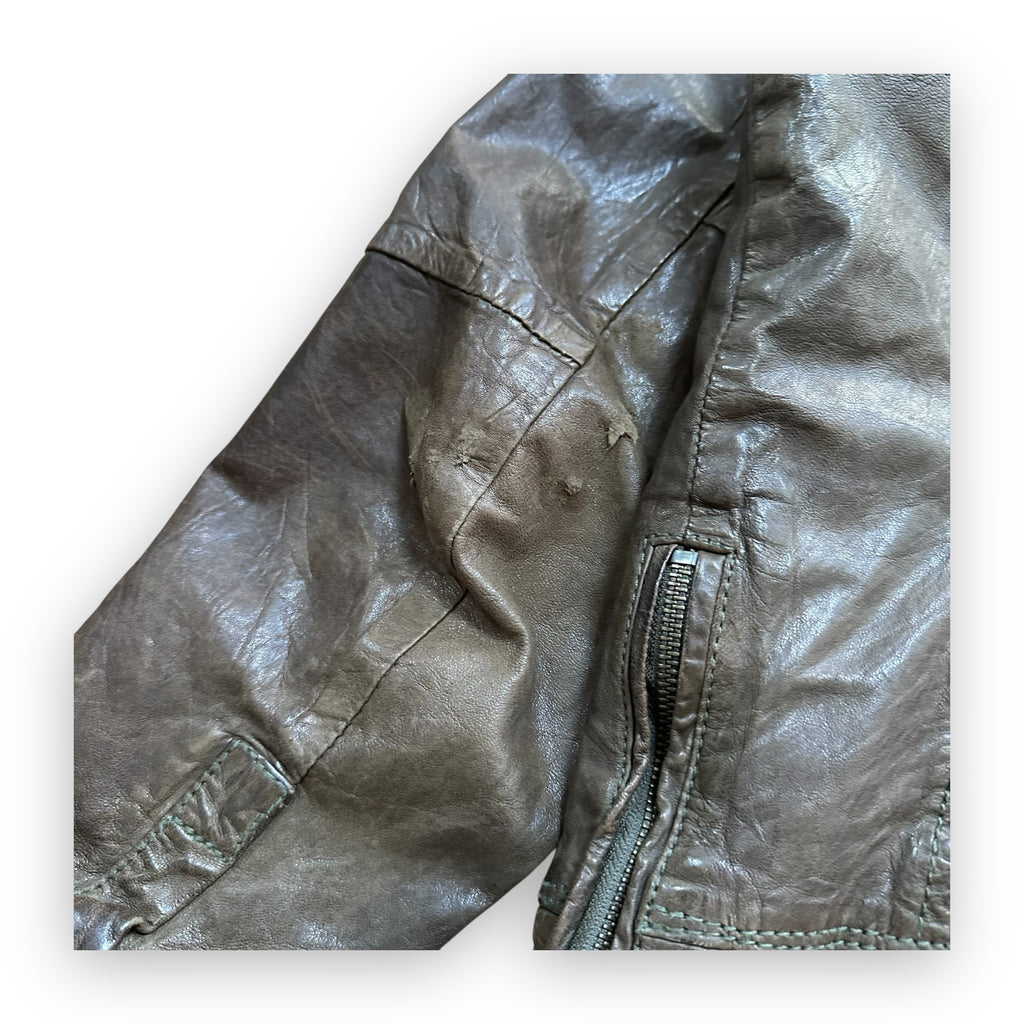 Jacket Diesel Leather Multi Pocket Brown vintage