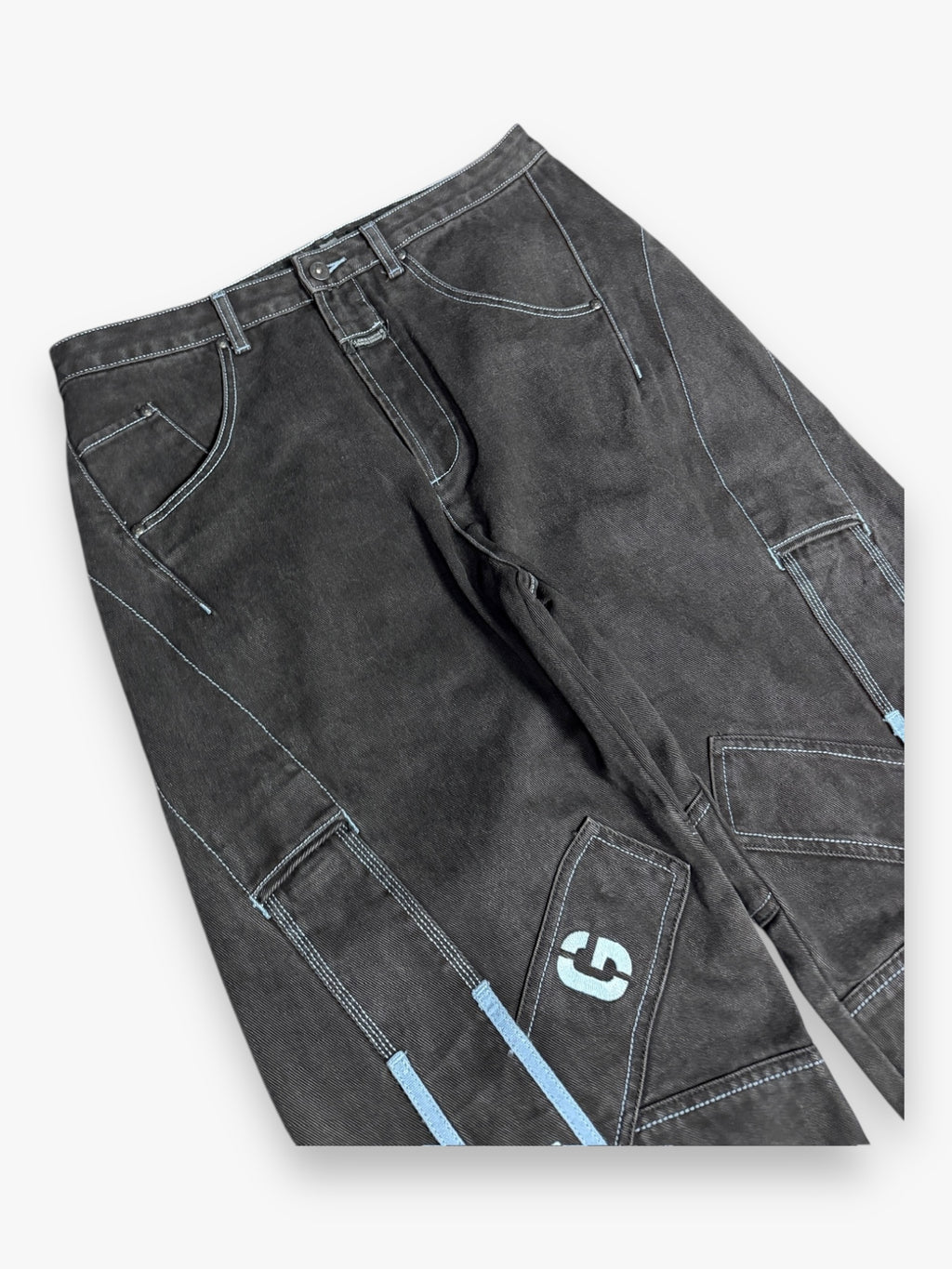 Marithe + Francois Girbaud SAMPLE Cross Script Jeans Black Blue