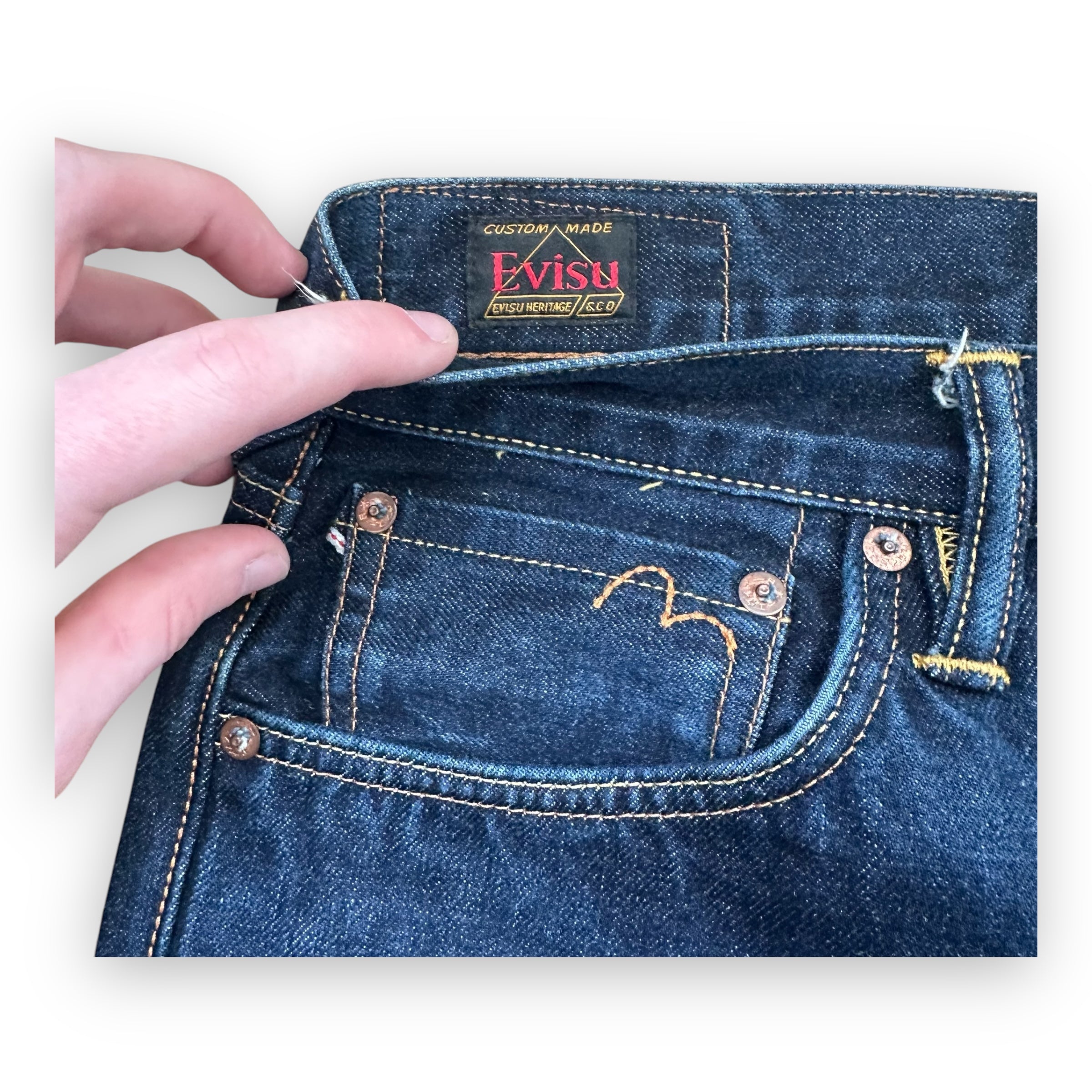 Jeans Evisu Daicock Lot 2000 White