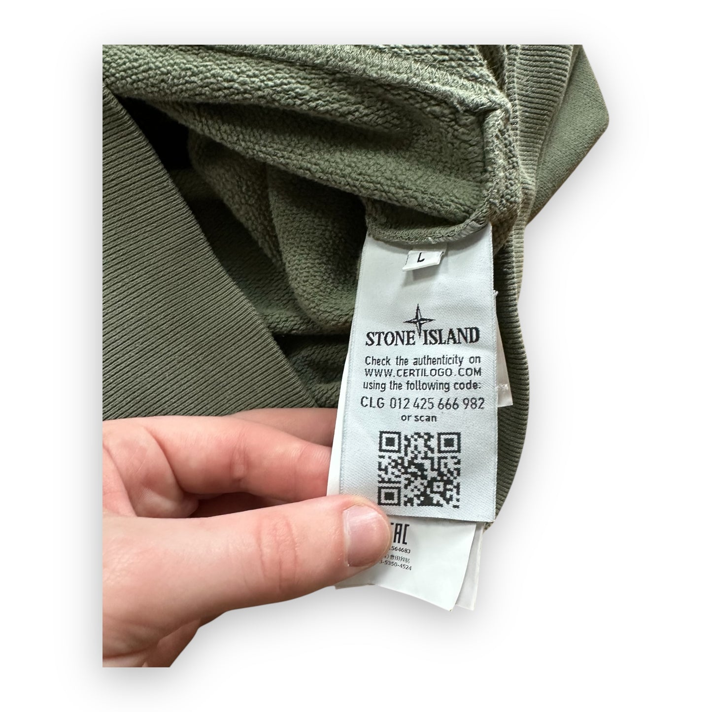 Sweatshirt Hoodie Stone Island Kaki (L)