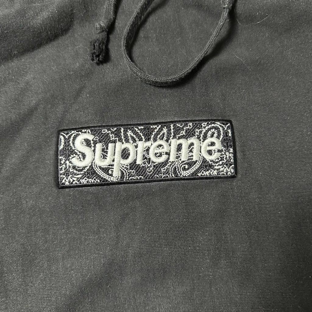 Sweatshirt Hoodie Supreme Box Logo Bandana Black FW19