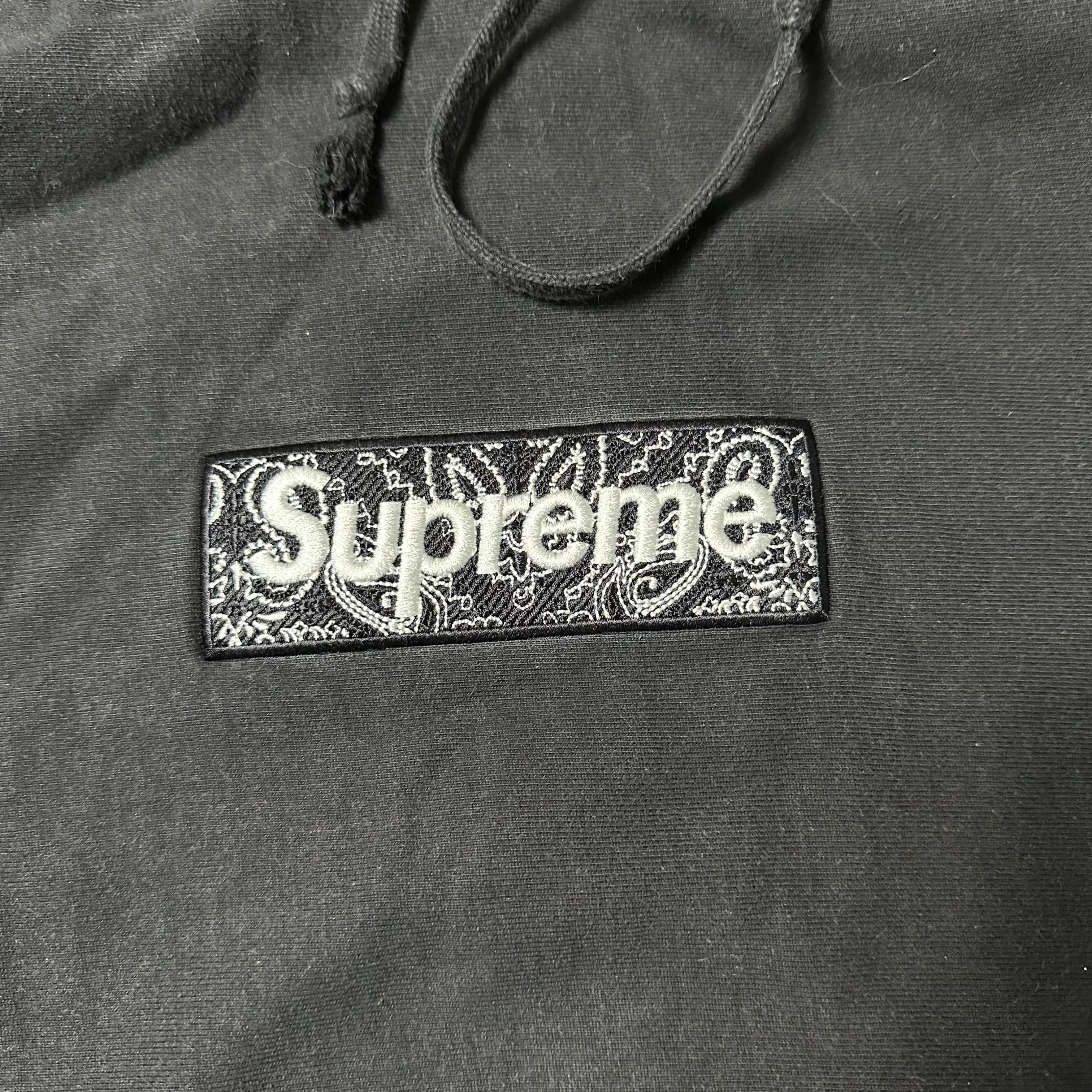 Sweatshirt Hoodie Supreme Box Logo Bandana Black FW19