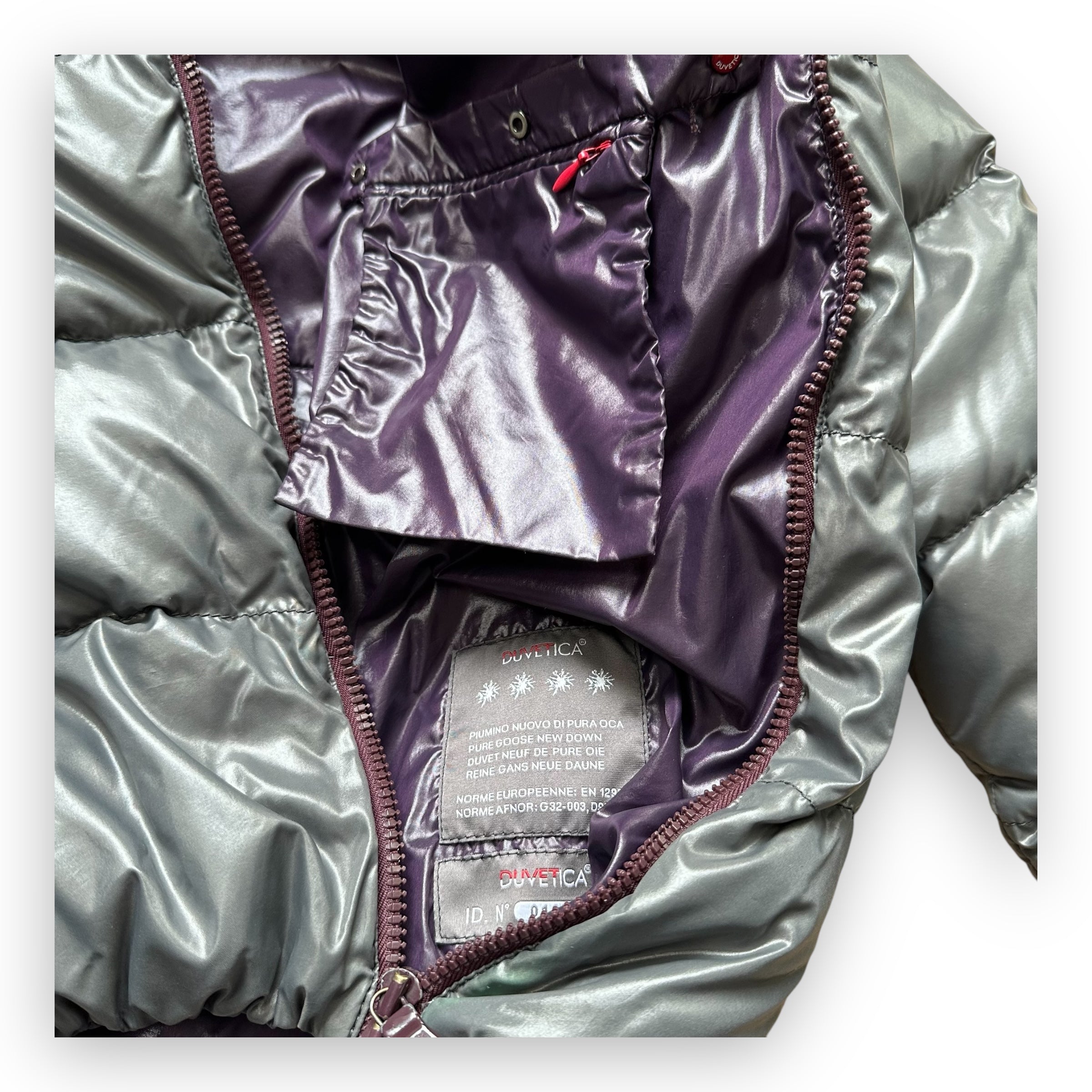 Puffer Jacket Duvetica Full Zip Grey Purple