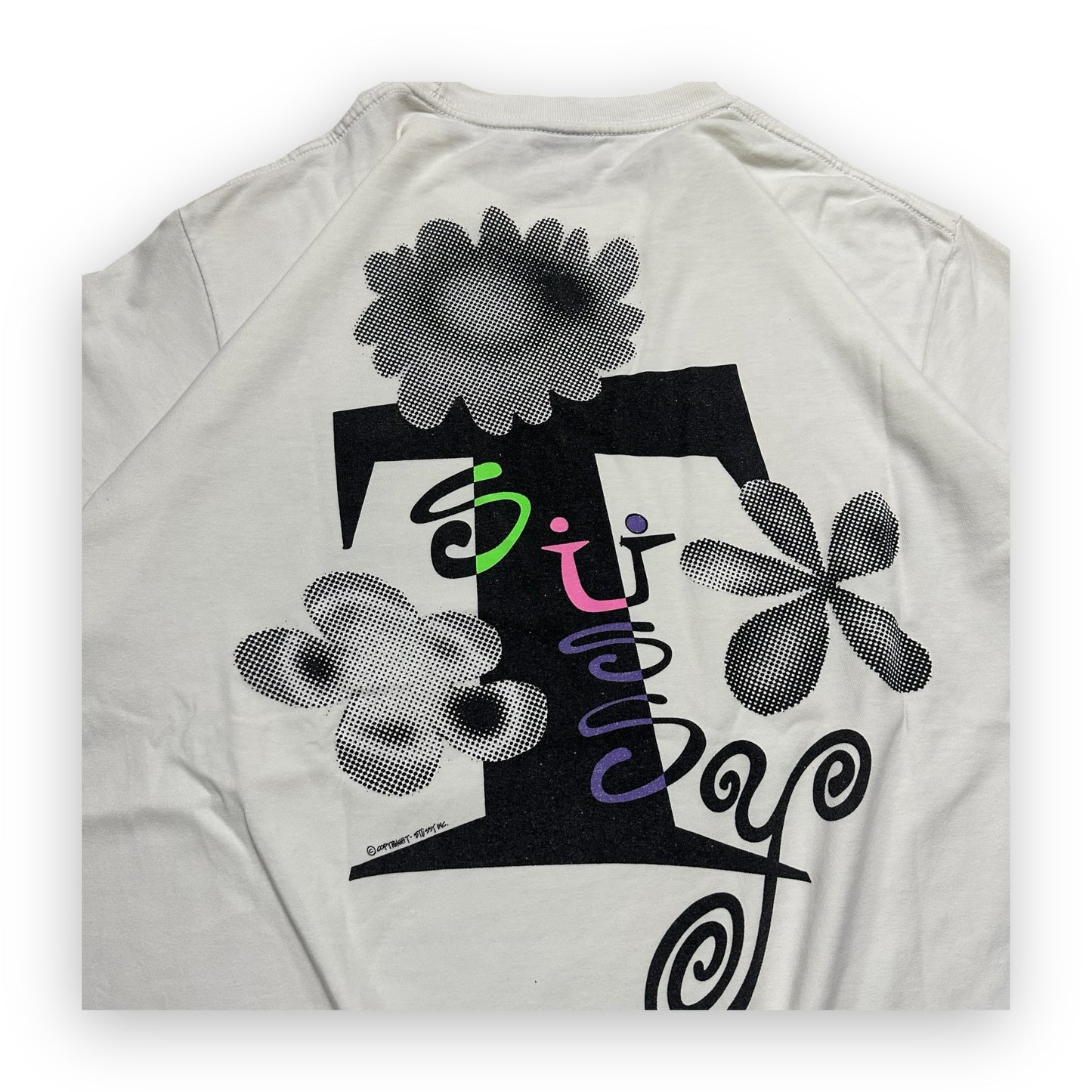 Tee Stussy Acid Flowers White (L)