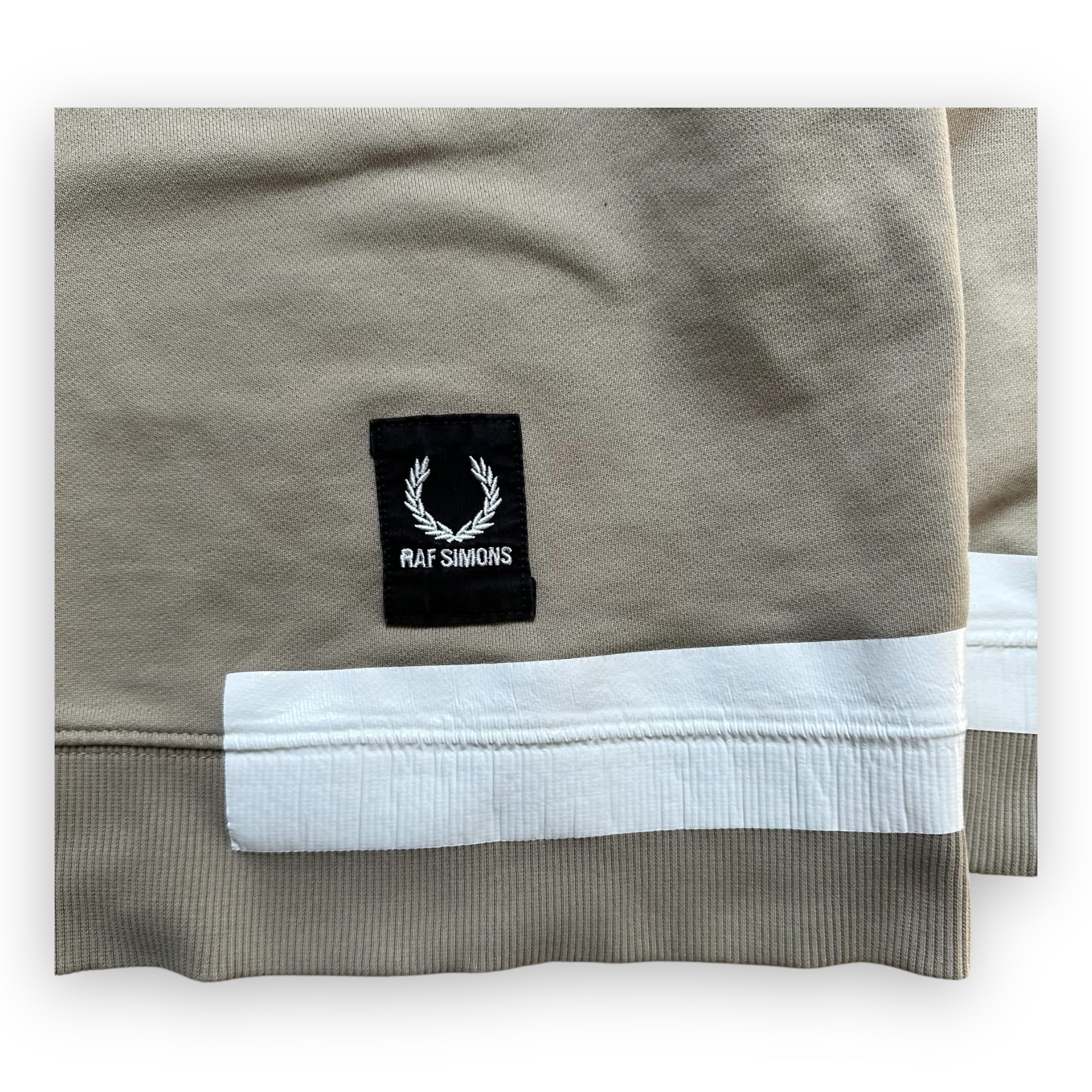 Sweatshirt Hoodie Raf Simons Fred Perry Tape Details Soft Grey