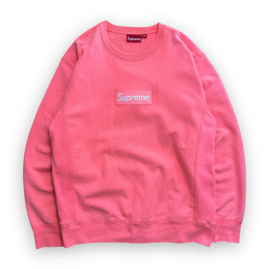 Sweatshirt Crewneck Supreme Box Logo Fluorescent Pink FW18 (L)