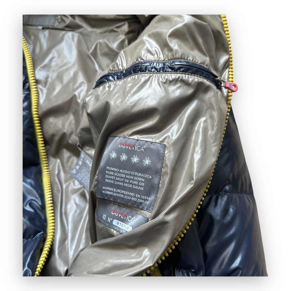 Puffer Jacket Duvetica Full Zip Navy Yellow