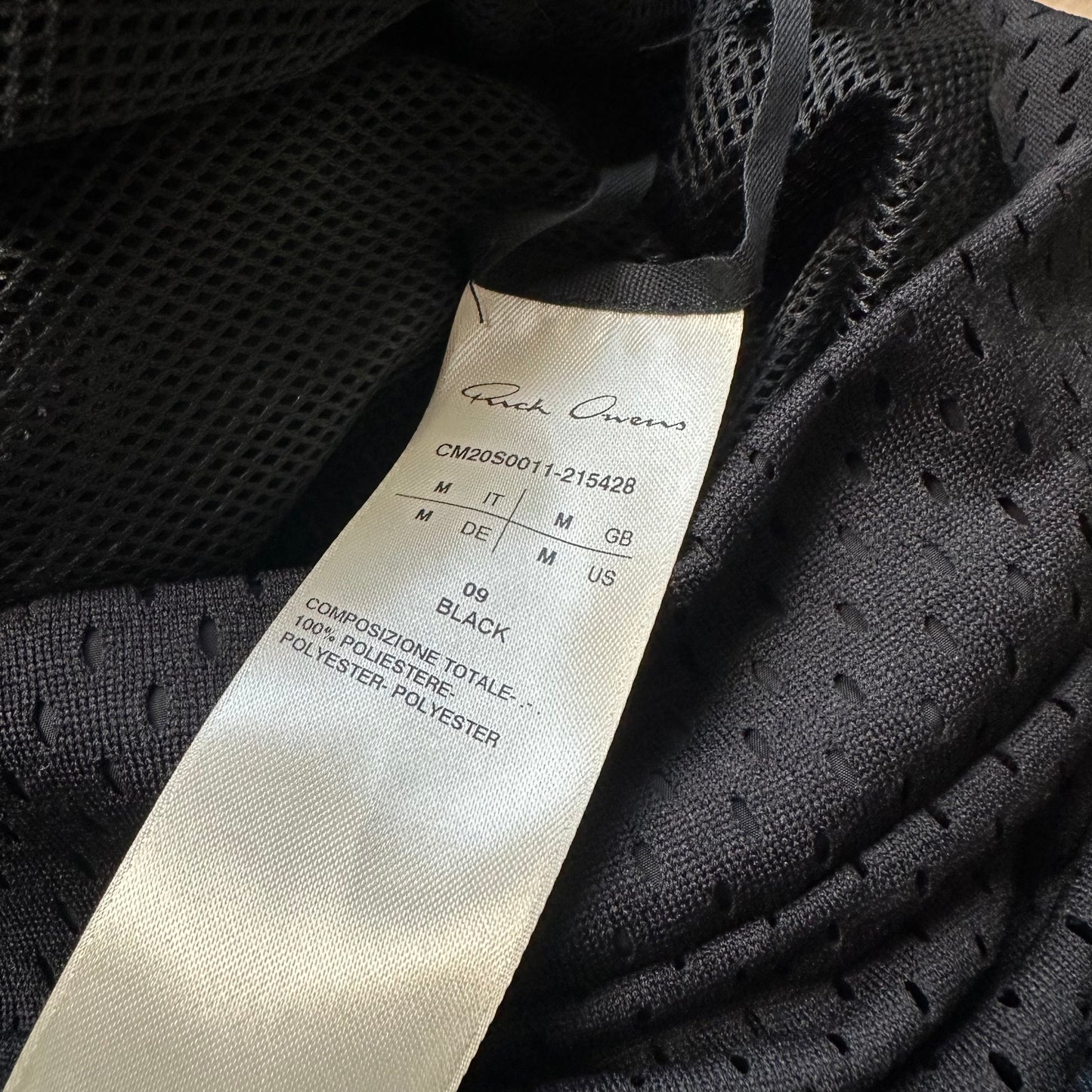 Jacket Rick Owens x Champion Mesh Hooded Windbreaker Black (M)