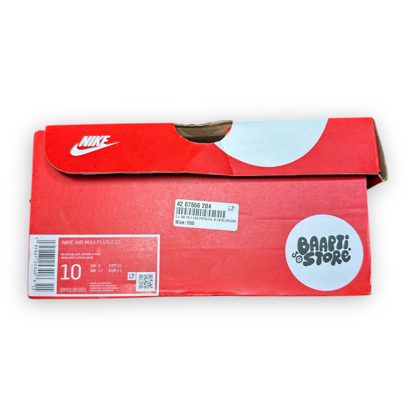 EU44 - US10 - UK9 • Air Max Plus TN Black Green Strike Metallic Silver