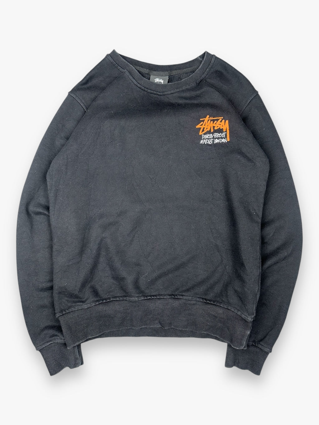 Stussy Dover Street Market London Crewneck Sweatshirt Black Orange