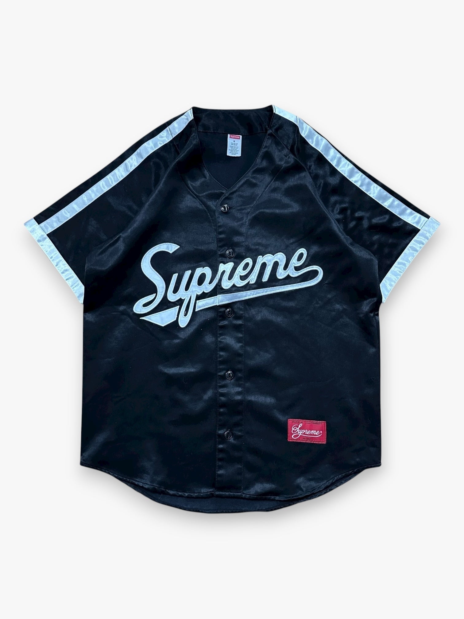 Jersey Supreme Satin Baseball Black SS17