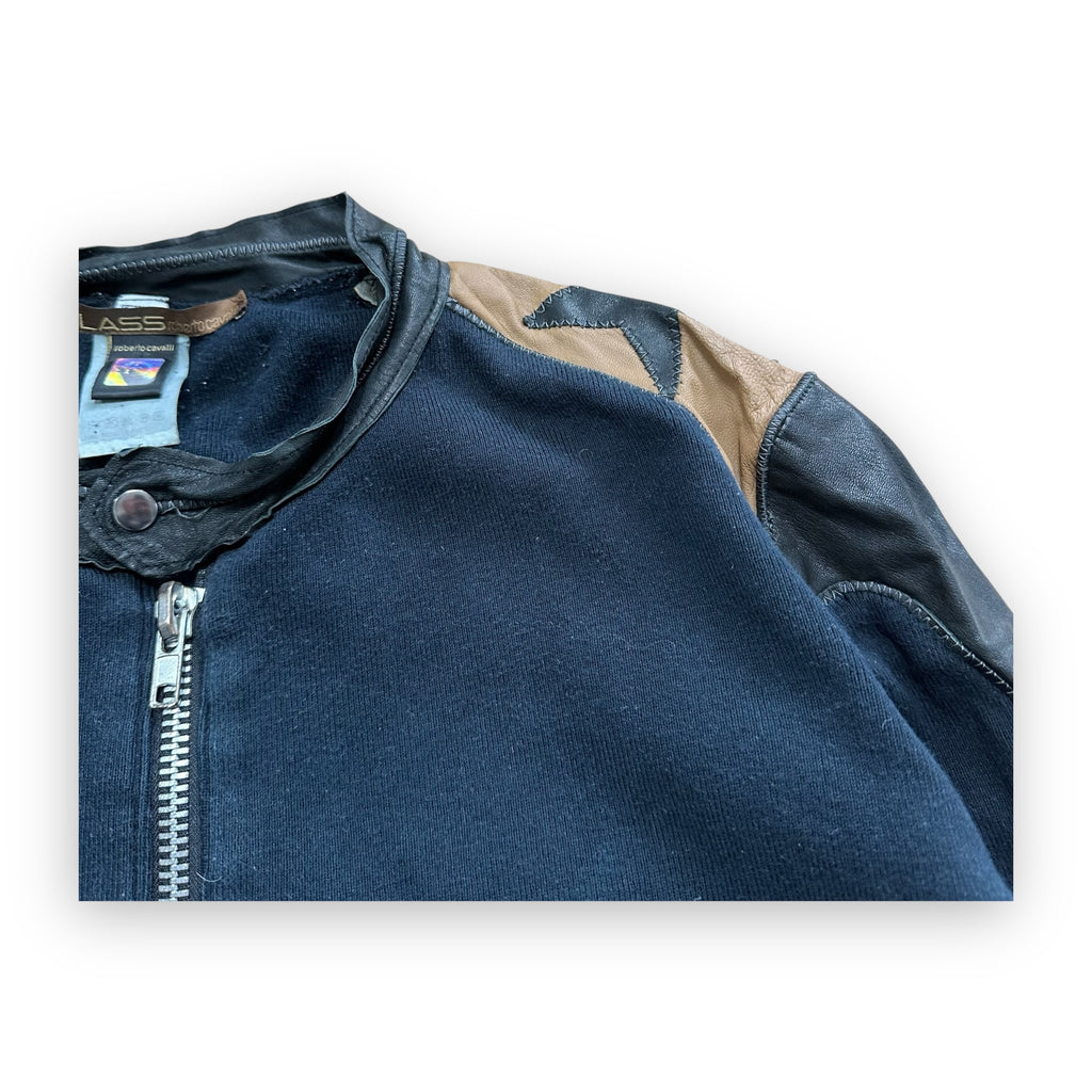 Jacket Roberto Cavalli Black Brown Leather vintage + Vest