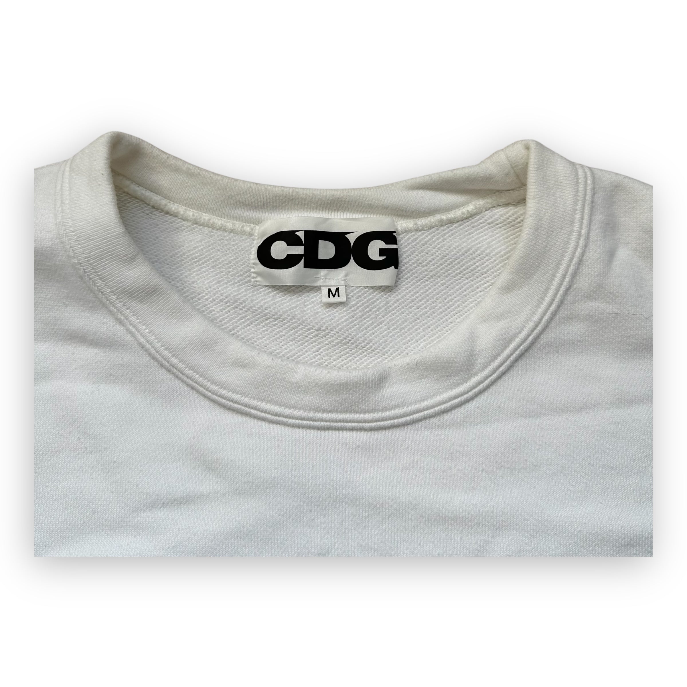CDG Oversized White Crewneck Sweatshirt