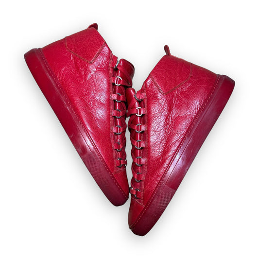 EU43 - US9.5 - UK8.5 • Balanciaga Arena High Leather Red