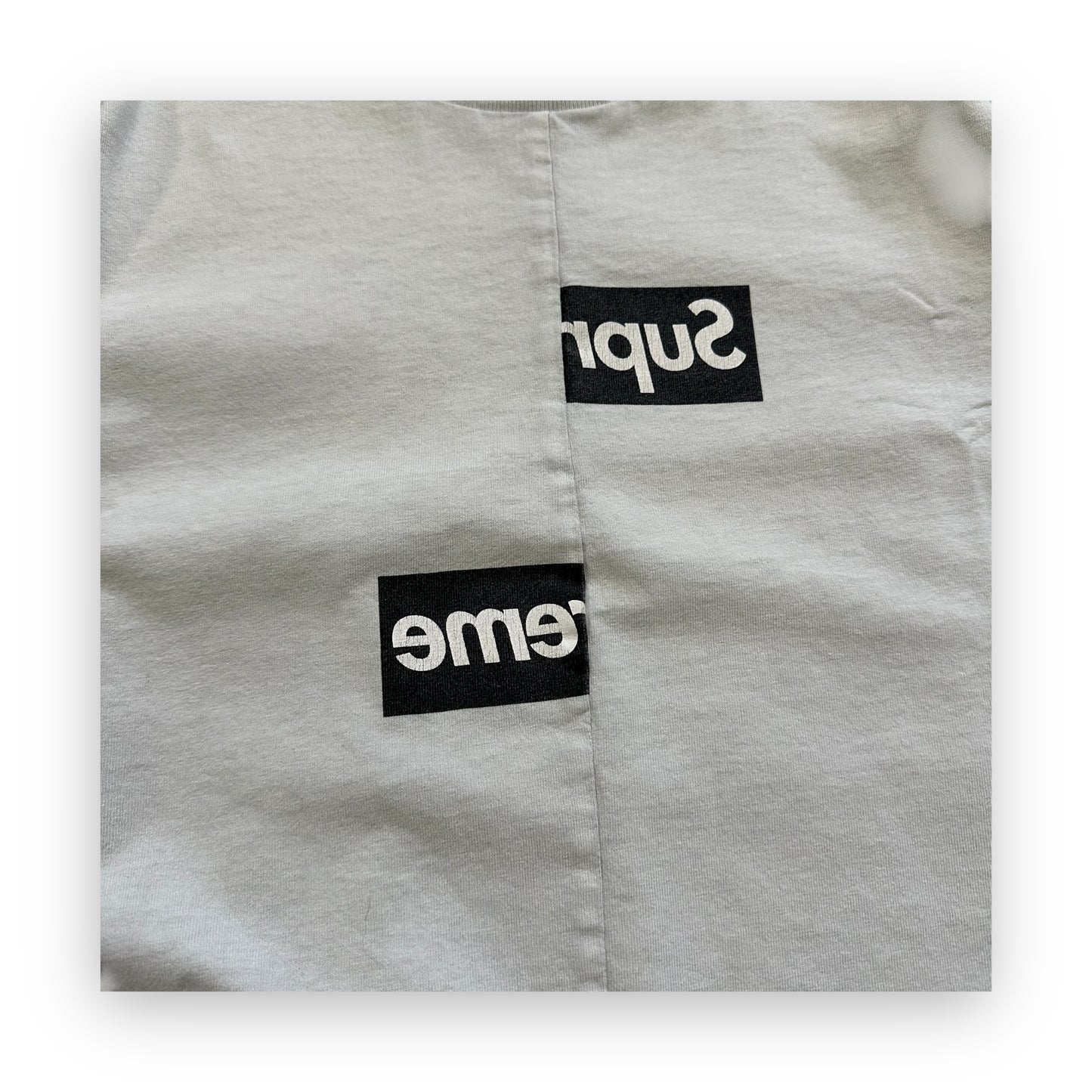 Tee Supreme x Comme des Garcons SHIRT Split Box Logo White FW18 (L)