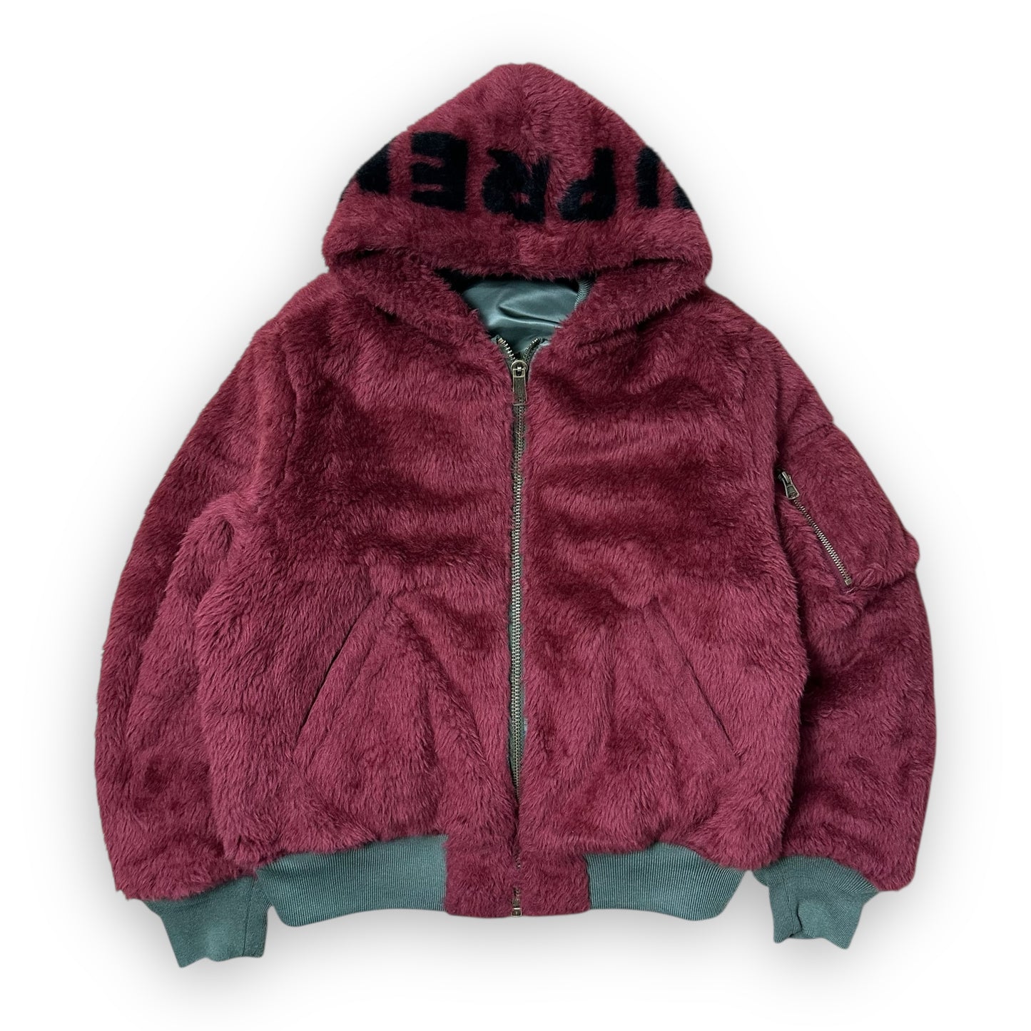 Jacket Supreme Reversible Bomber Faux Fur MA-1 Olive FW22 (M)