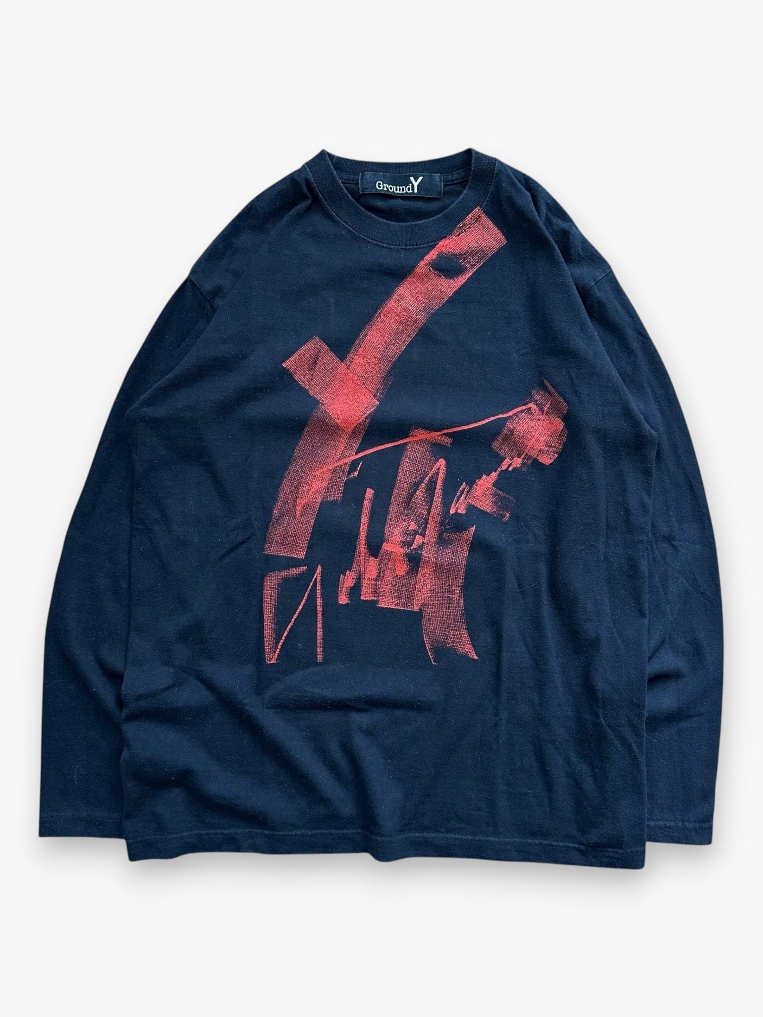 Tee Longsleeve Yohji Yamamoto Ground Y Red Logo Black