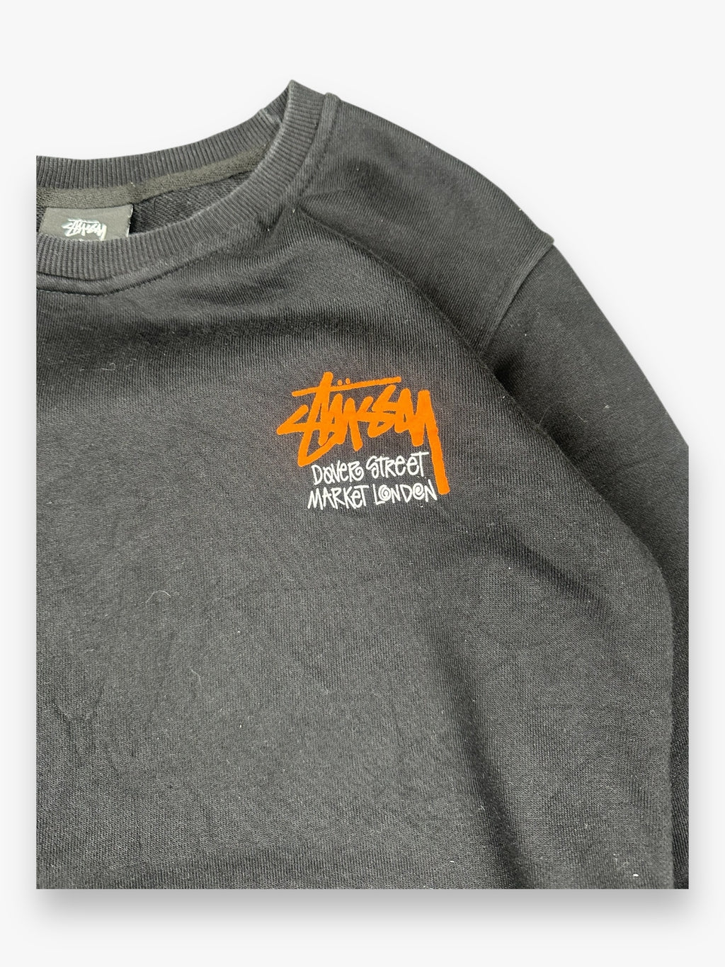 Stussy Dover Street Market London Crewneck Sweatshirt Black Orange