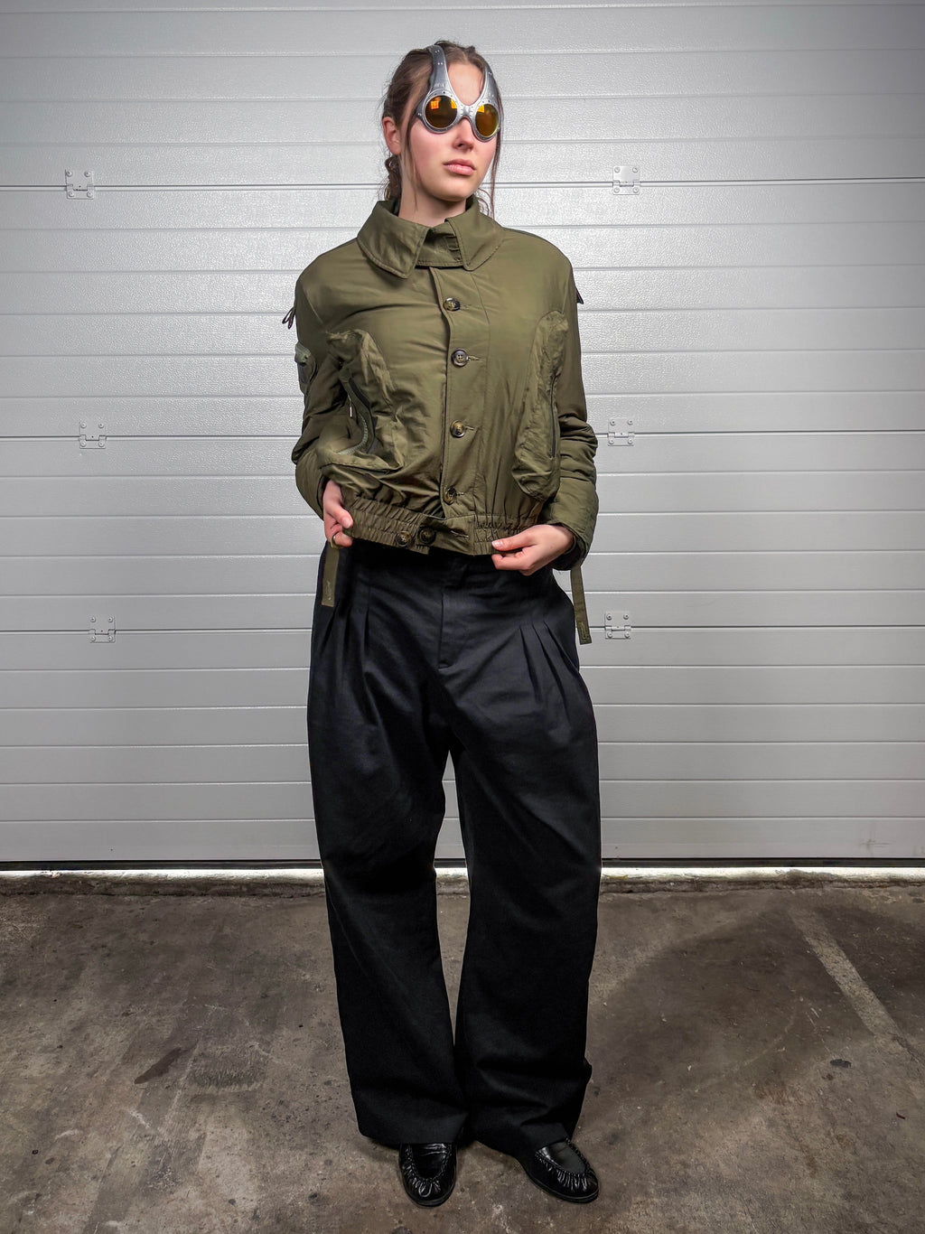 Jacket Dolce & Gabbana Aviator Bomber Goggle Olive AW2003