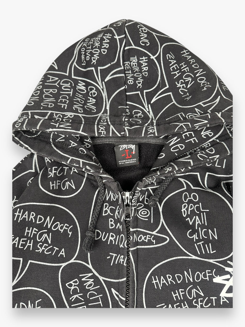 Sweatshirt Hoodie Zip Up Stussy Comics vintage